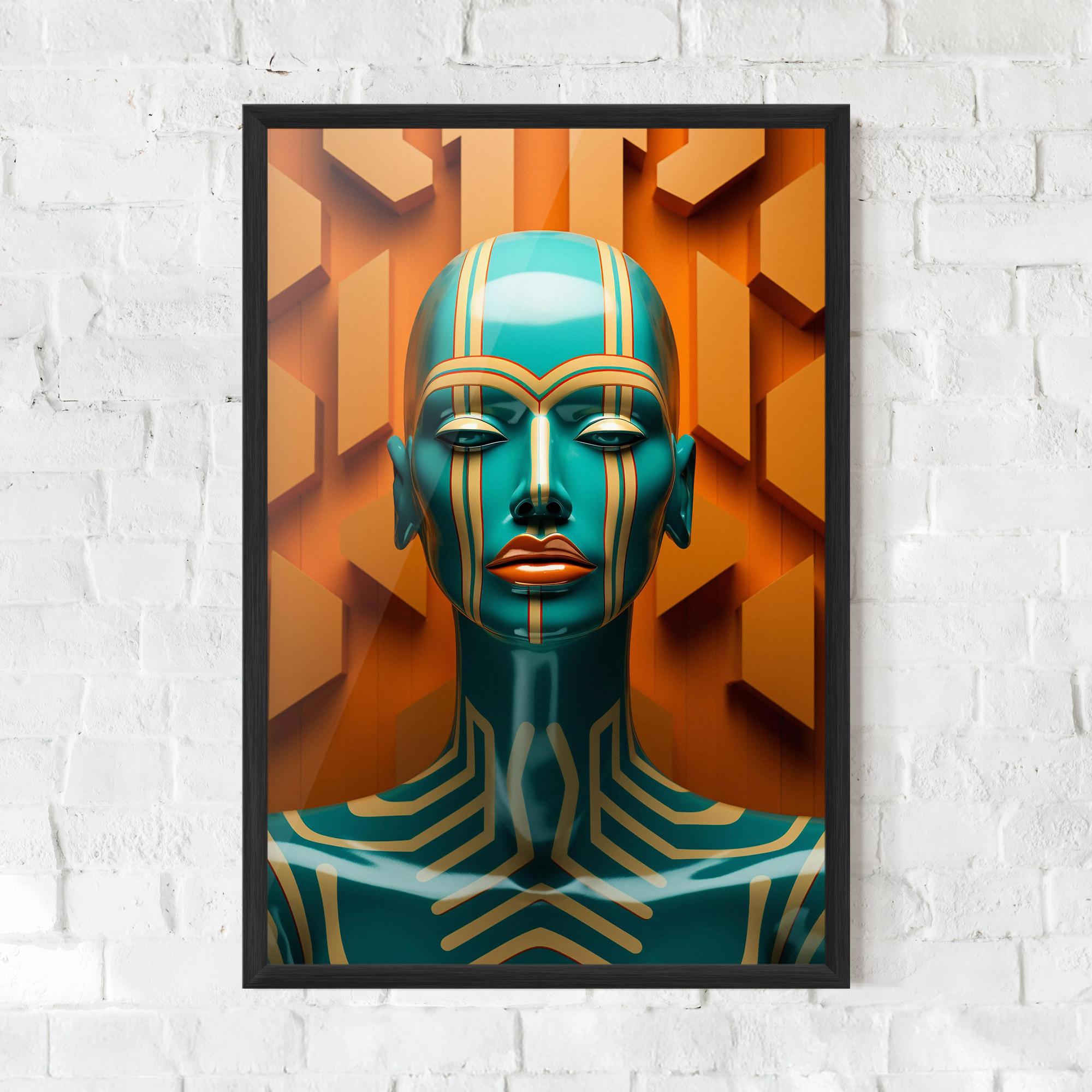 Poster Înrămat Abstract Blue Woman mockup 0