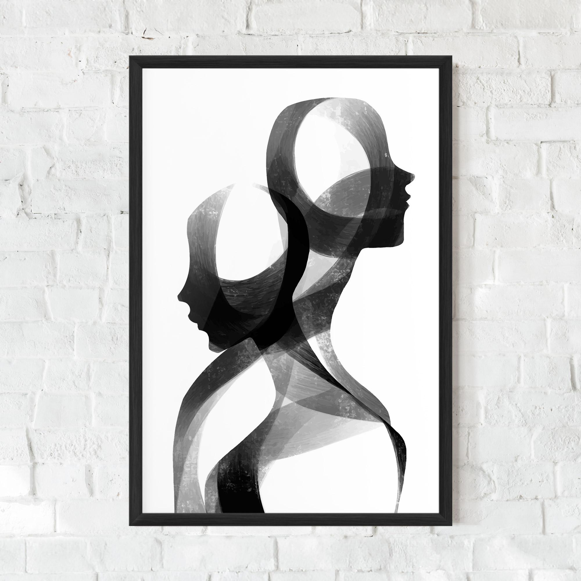 Poster Înrămat Abstract Grey Couple mockup 0