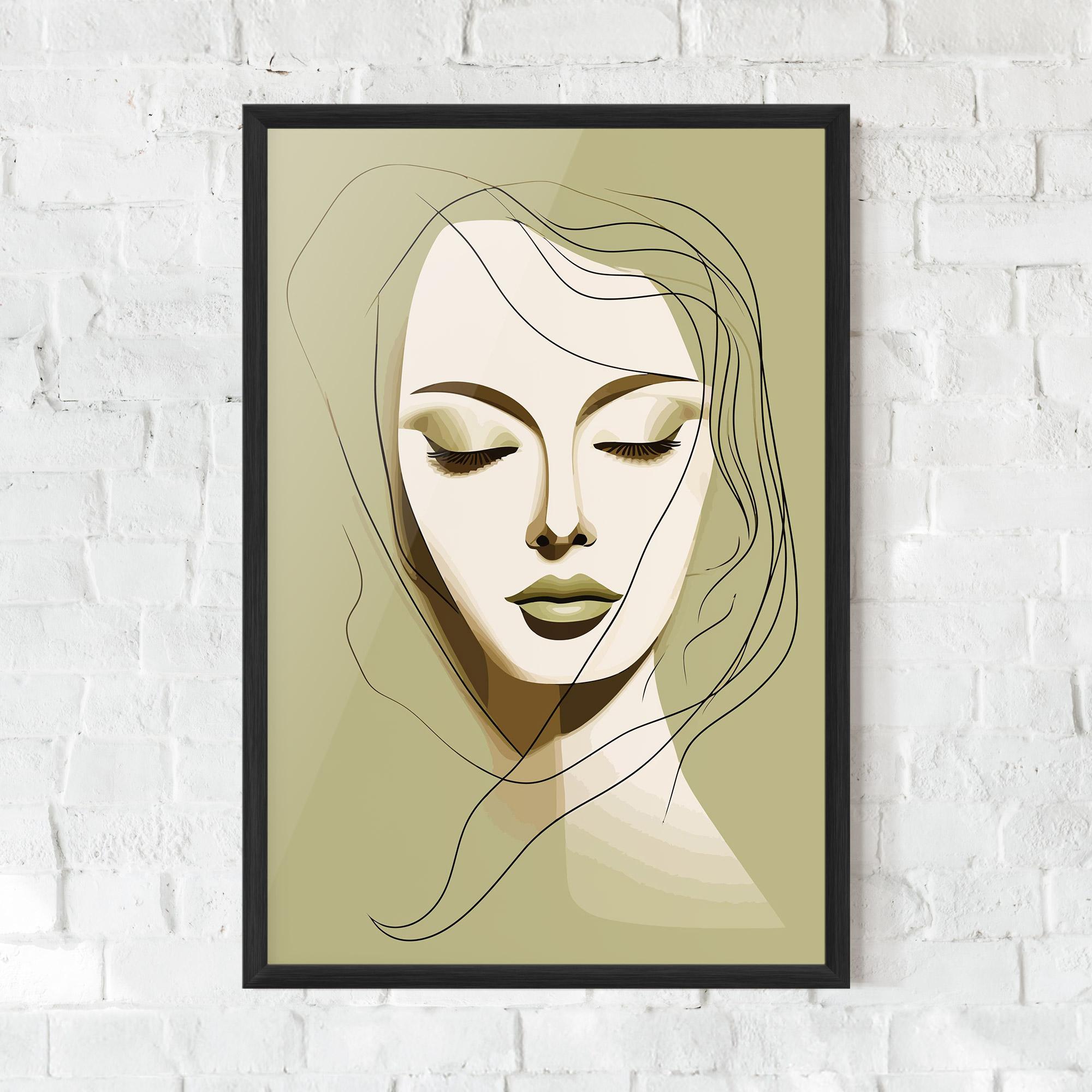 Poster Înrămat Cream Womans Face mockup 0