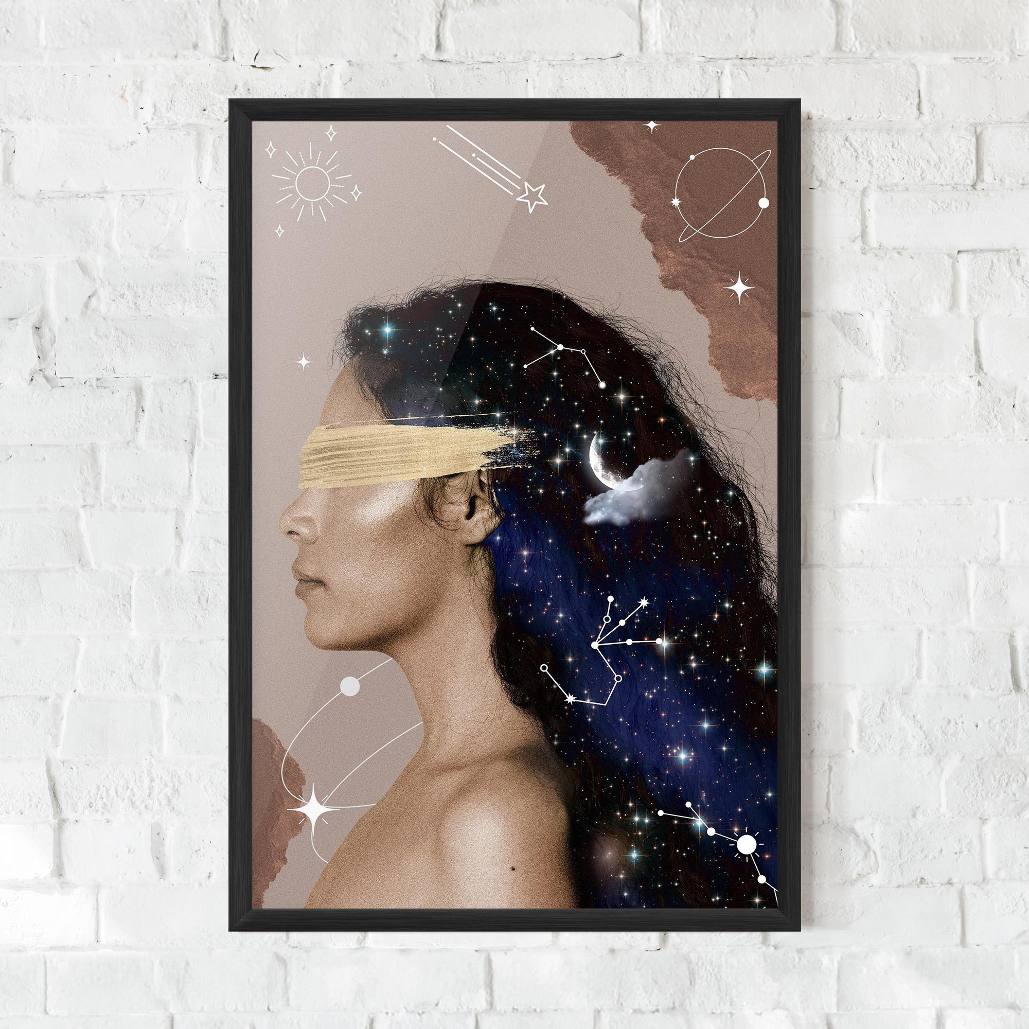 Poster Înrămat Galaxy Hair mockup 0
