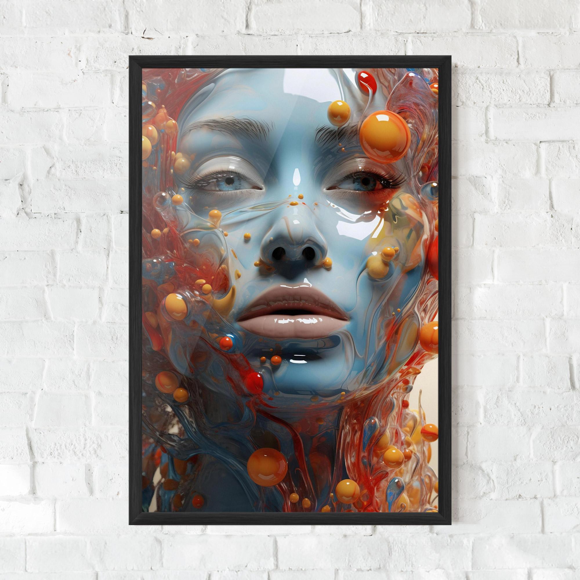 Poster Înrămat Pretty Blue Face mockup 0