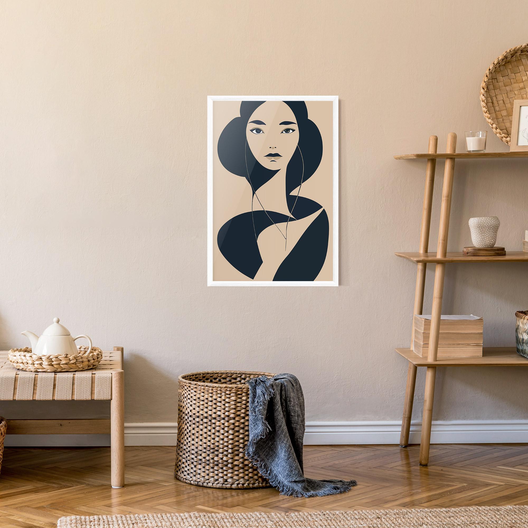 Poster Înrămat Cream Blue Woman mockup 9