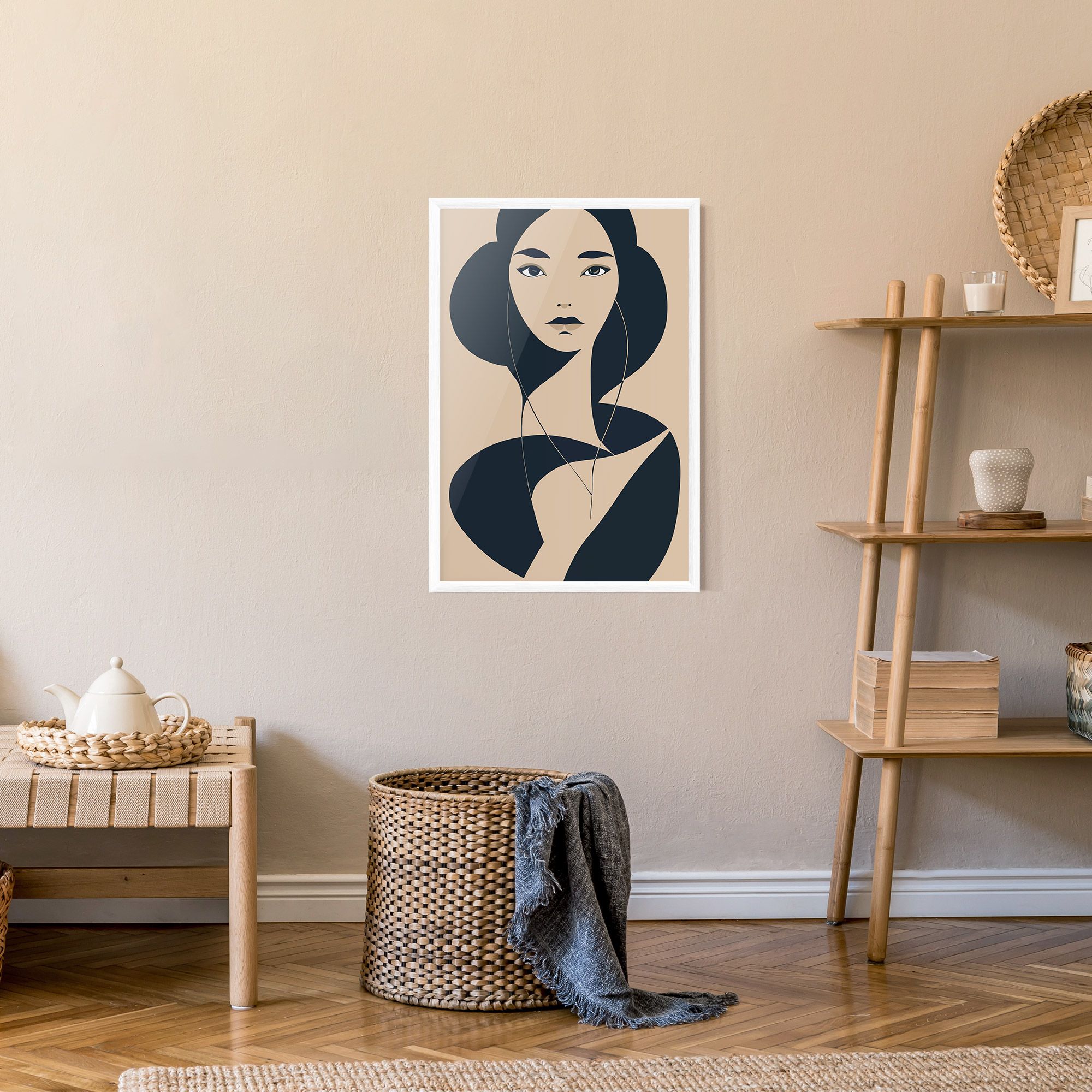 Cream Blue Woman mockup 9