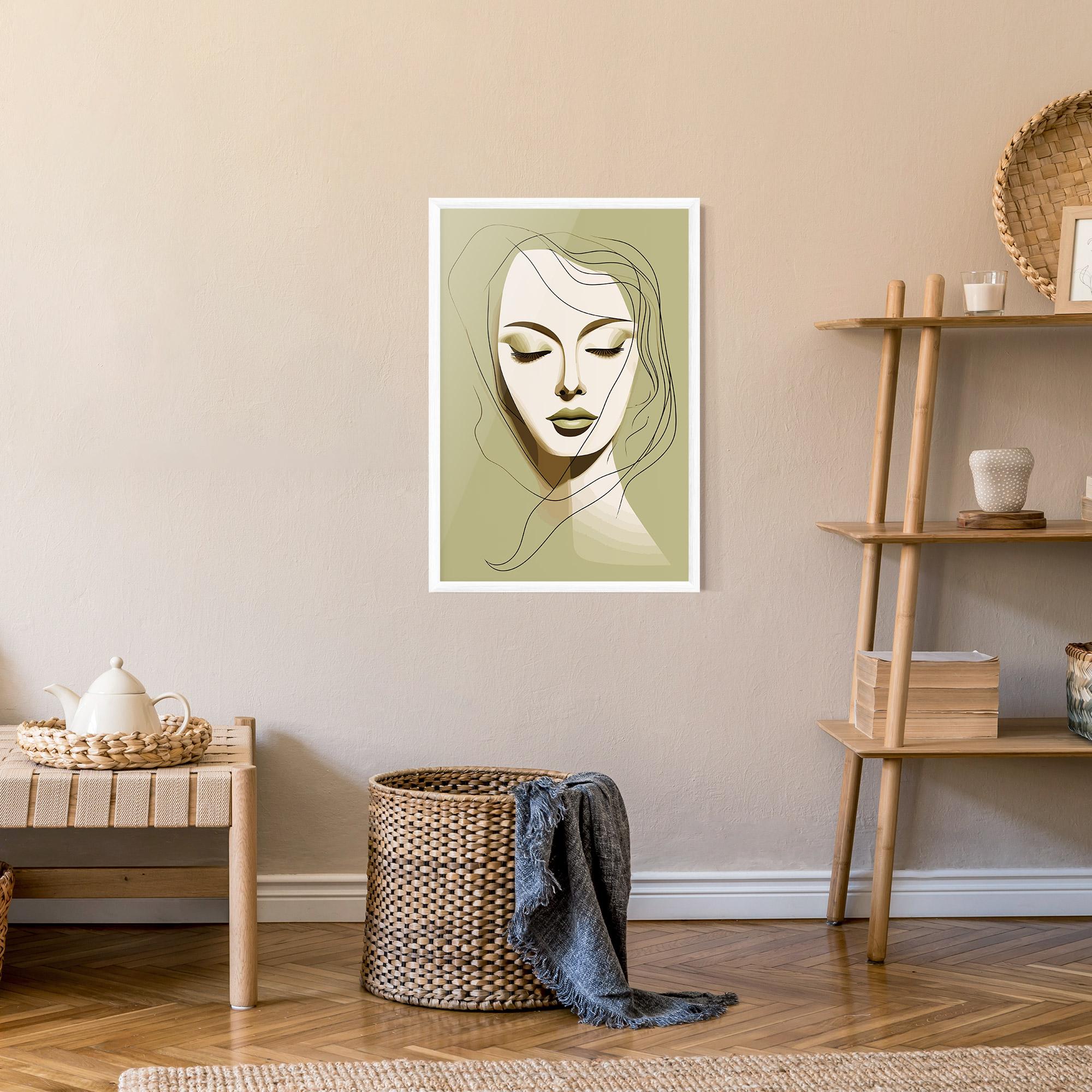 Poster Înrămat Cream Womans Face mockup 9