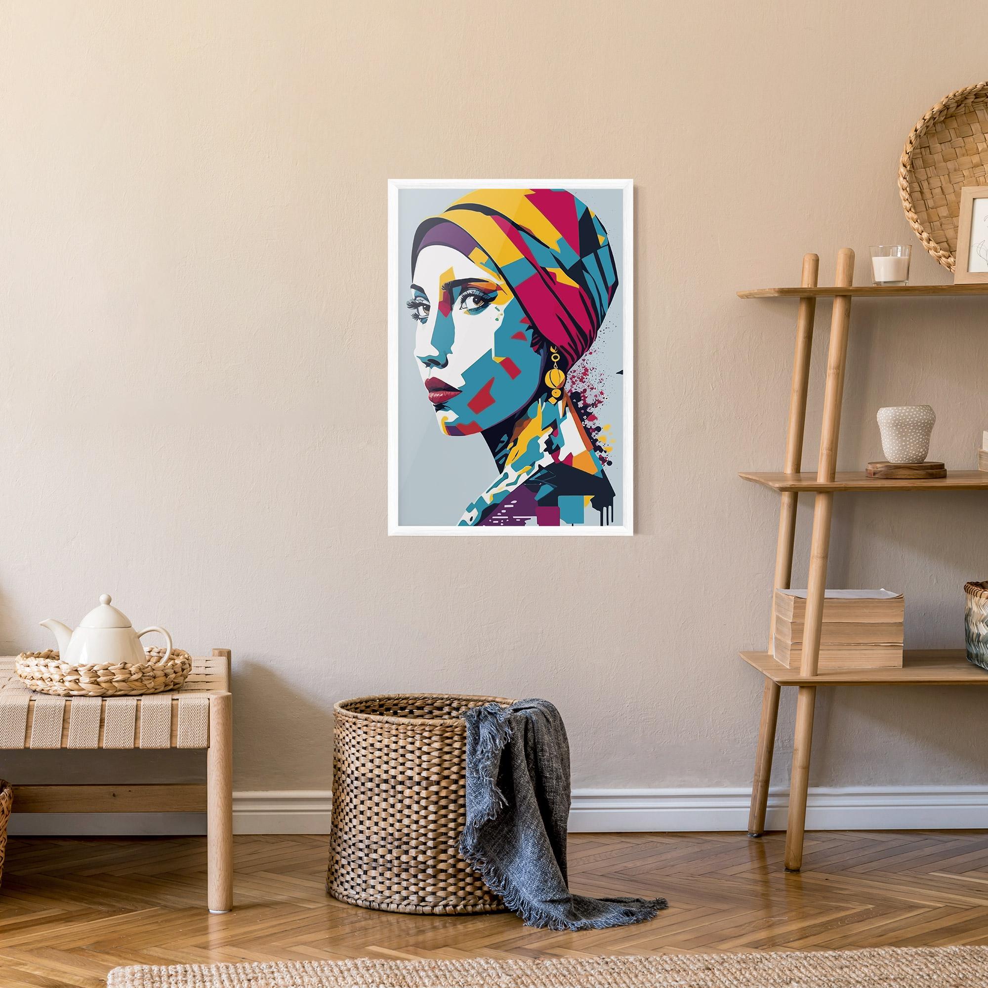 Poster Înrămat Long Face Woman mockup 9
