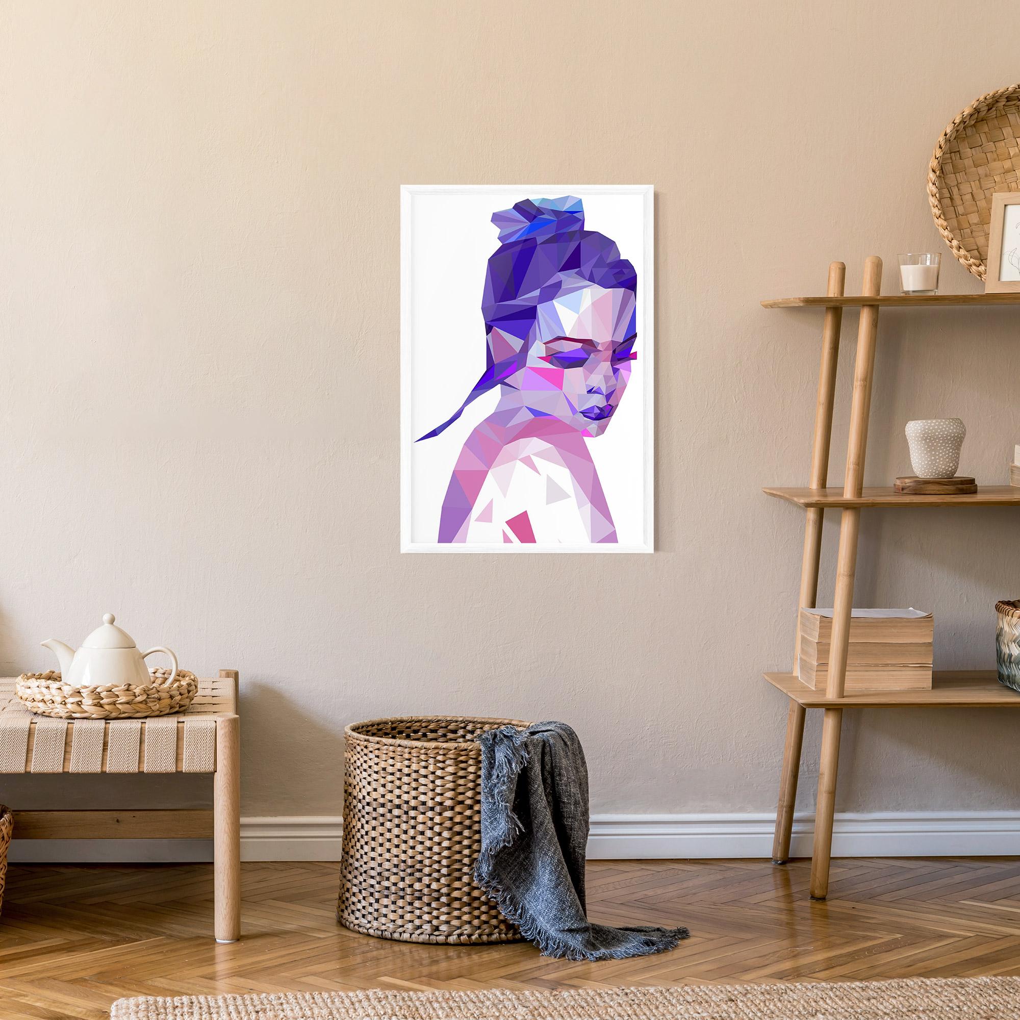 Poster Înrămat Purple Poly Girl mockup 9
