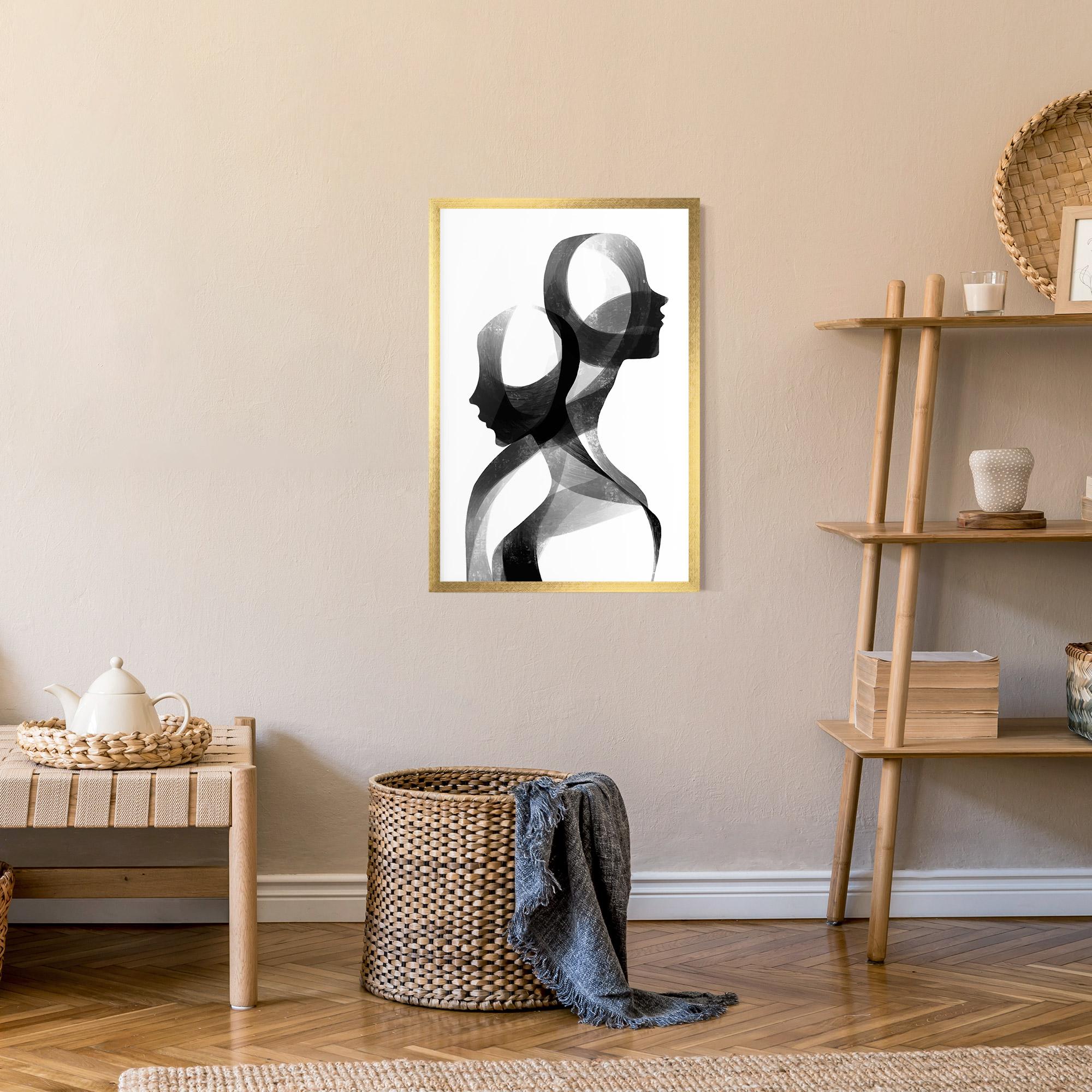 Poster Înrămat Abstract Grey Couple mockup 9