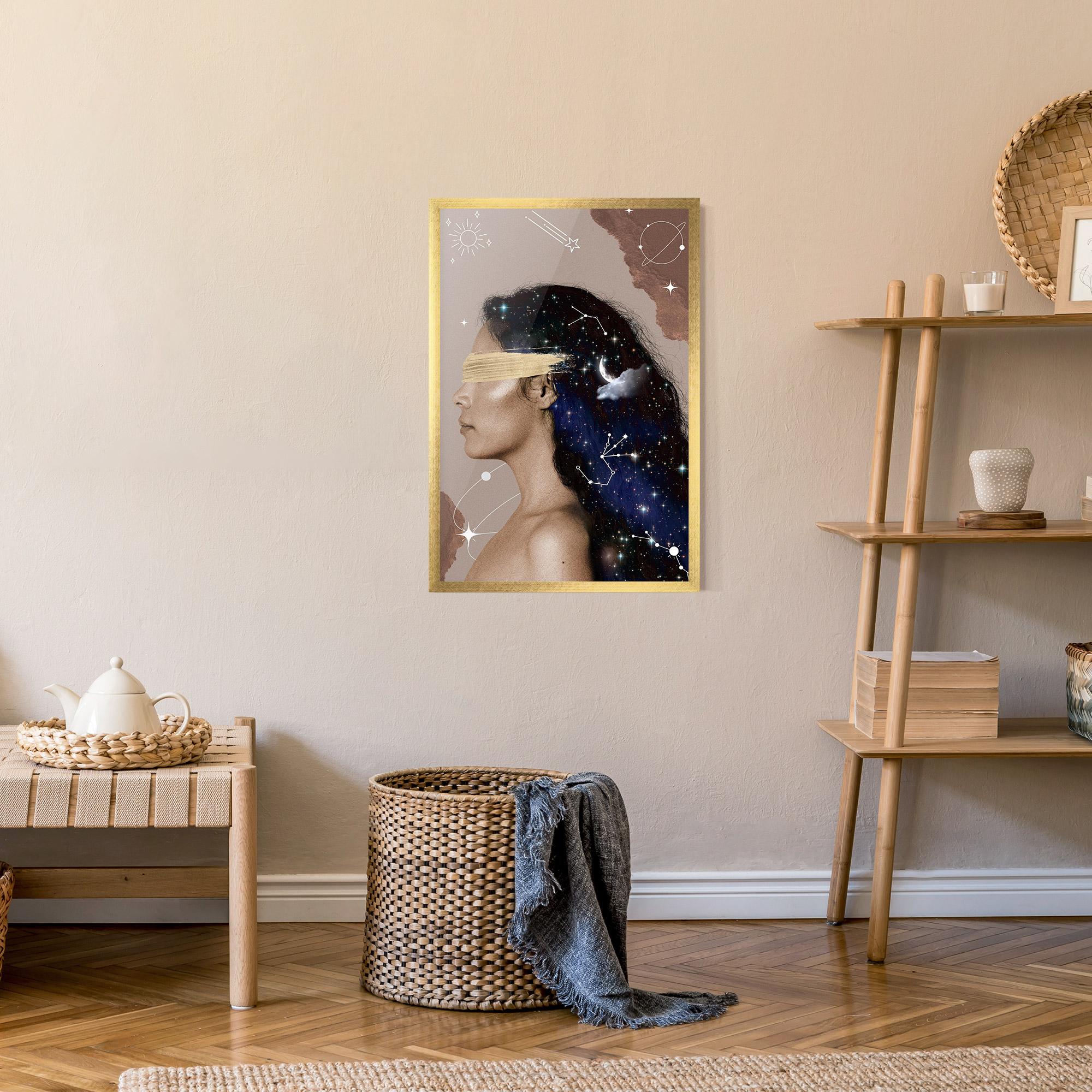 Poster Înrămat Galaxy Hair mockup 9