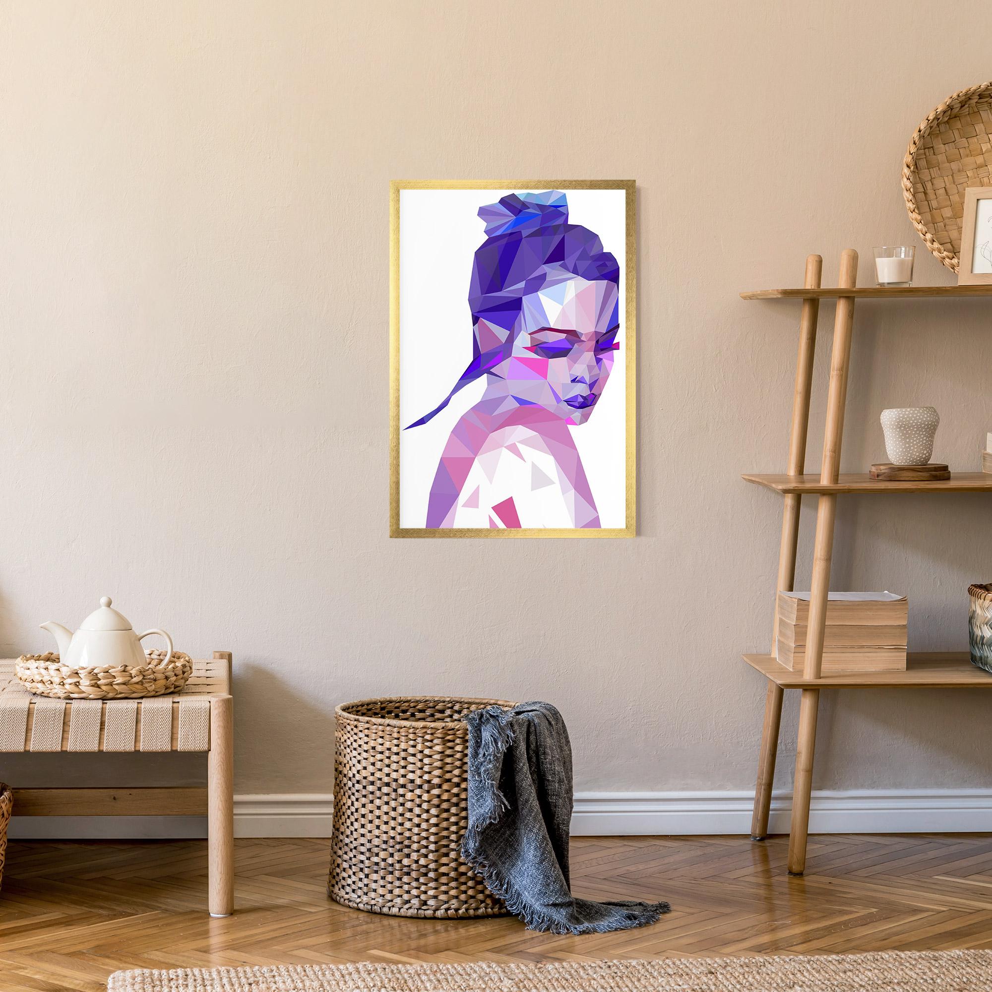 Poster Înrămat Purple Poly Girl mockup 9