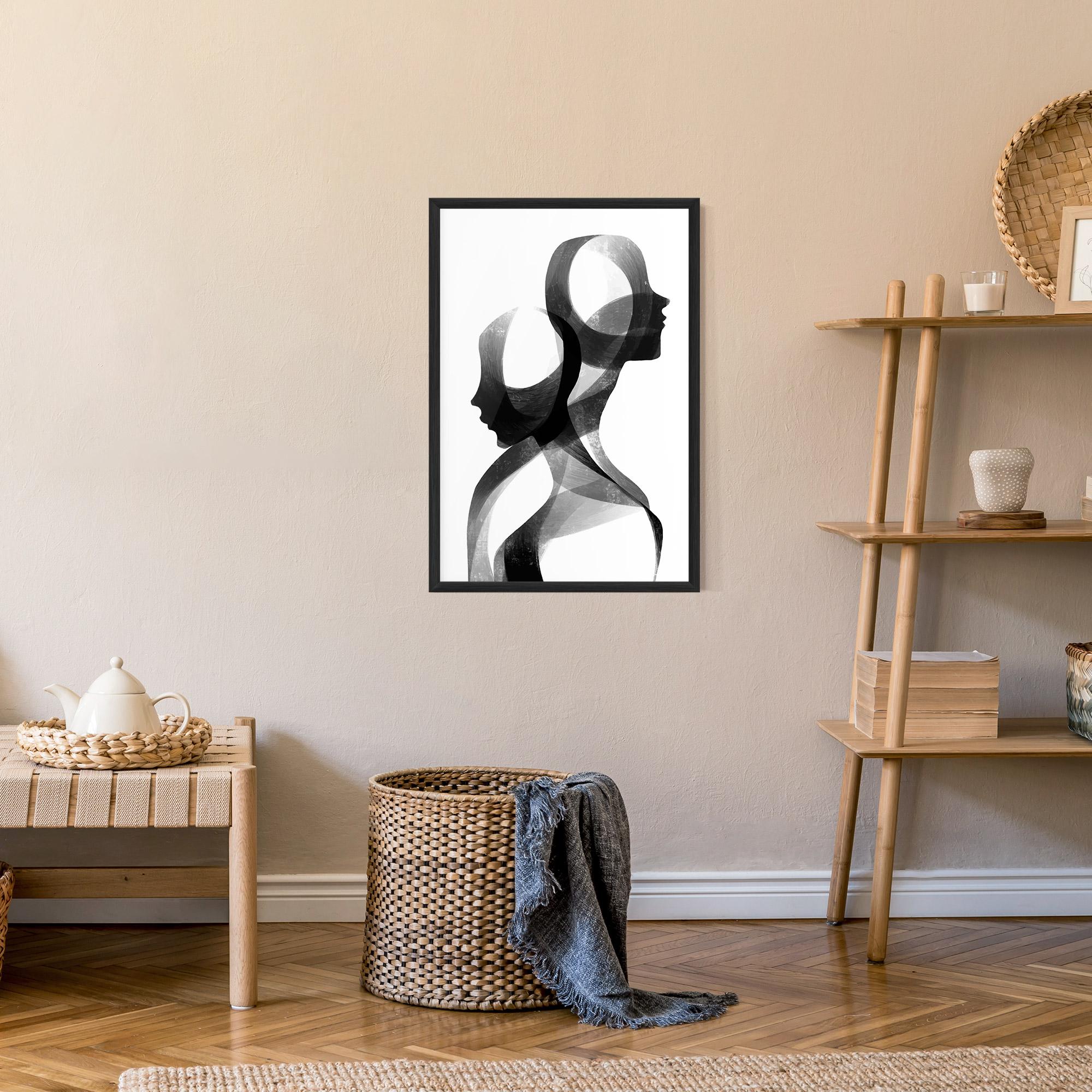 Poster Înrămat Abstract Grey Couple mockup 9