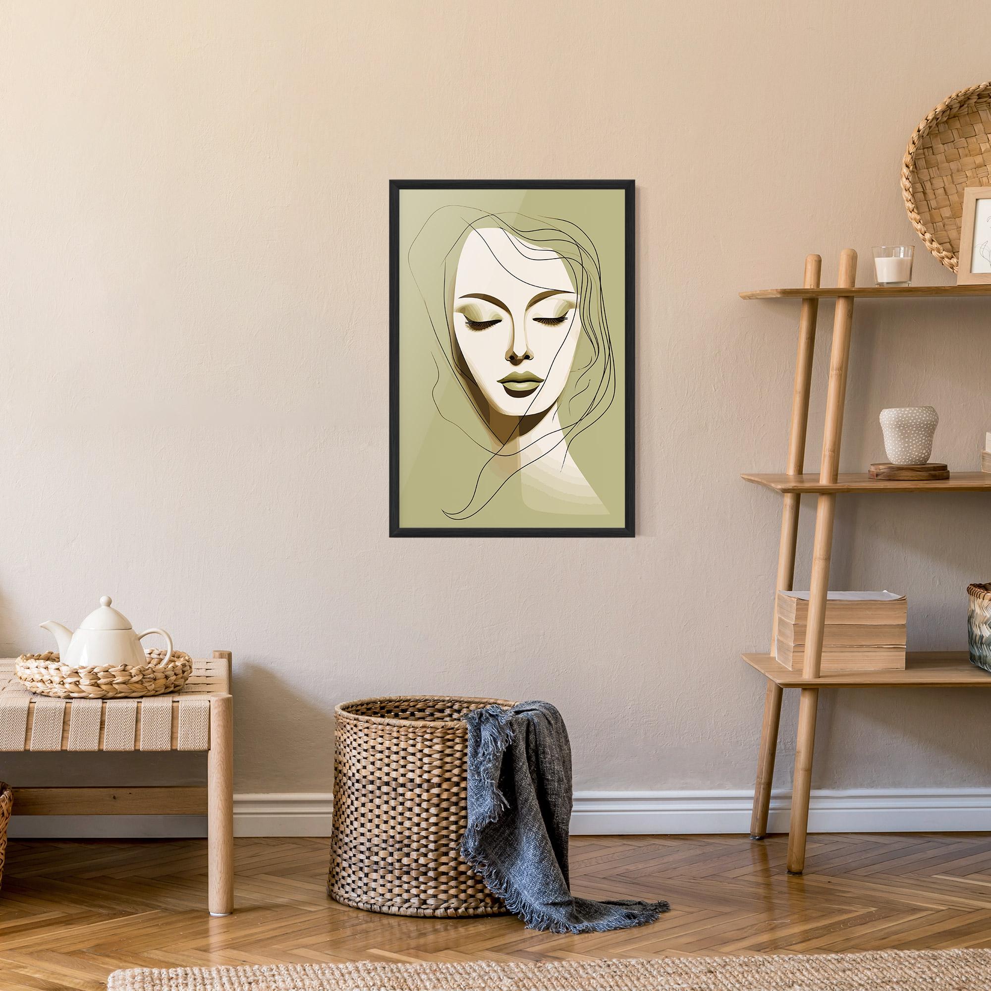 Poster Înrămat Cream Womans Face mockup 9