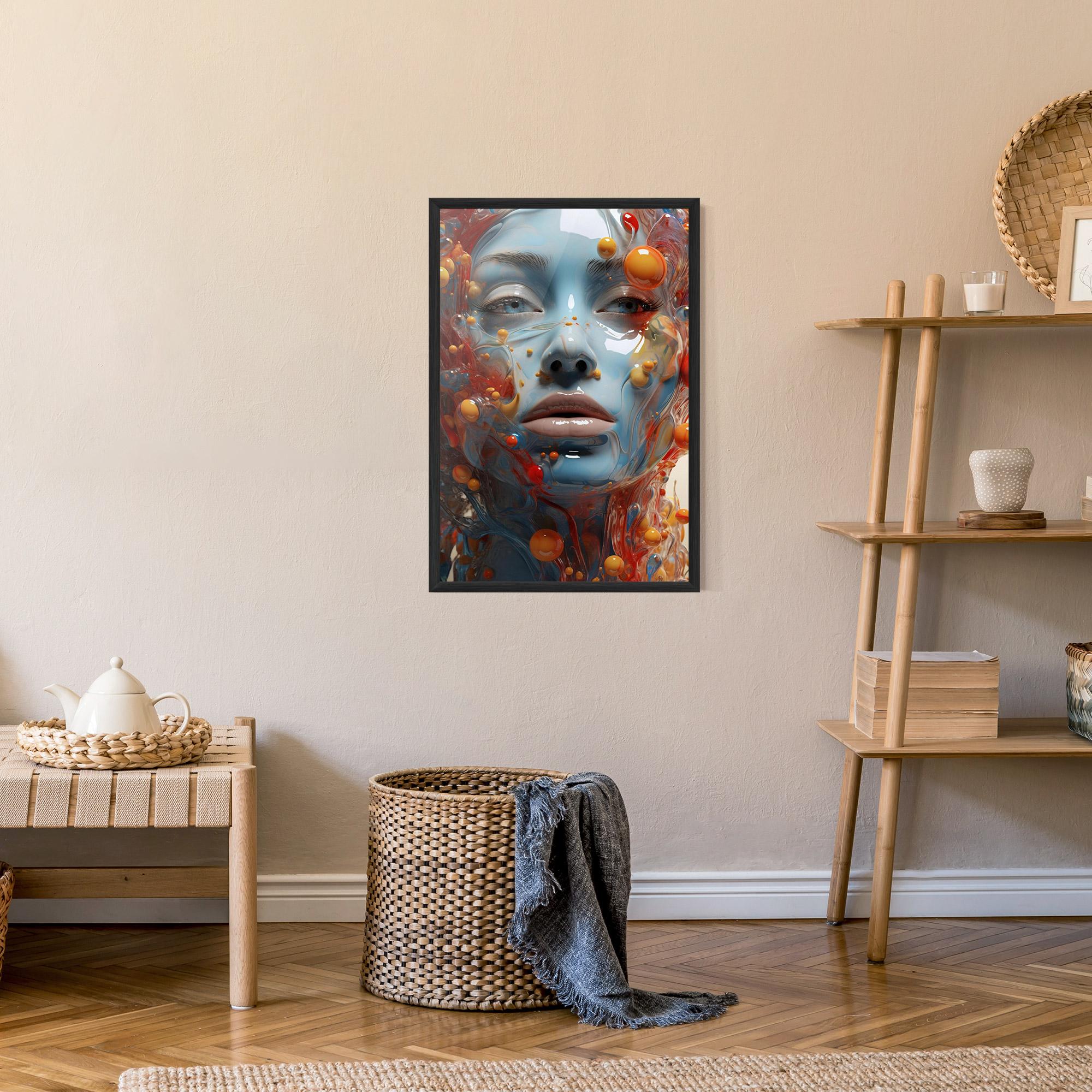 Poster Înrămat Pretty Blue Face mockup 9