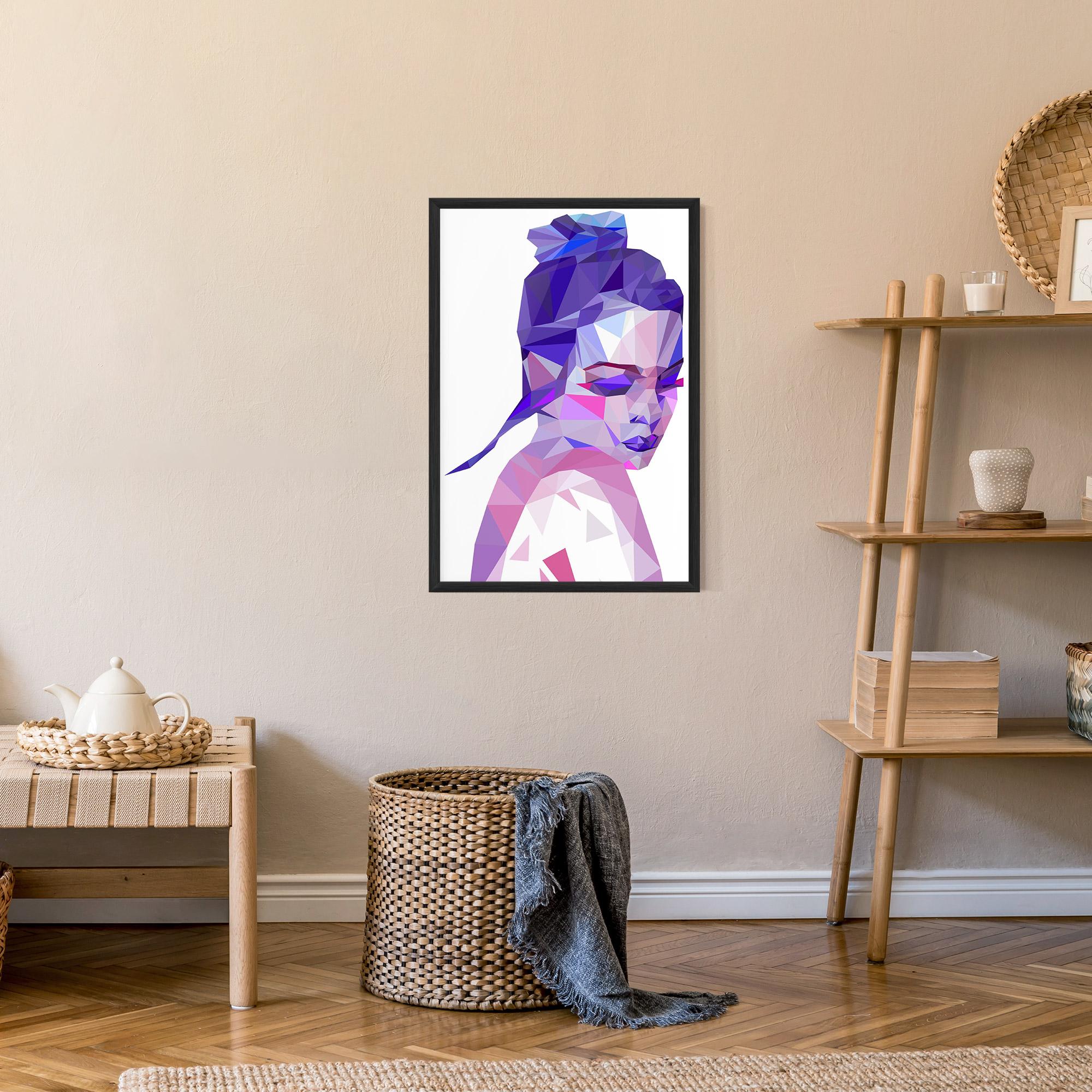 Poster Înrămat Purple Poly Girl mockup 9