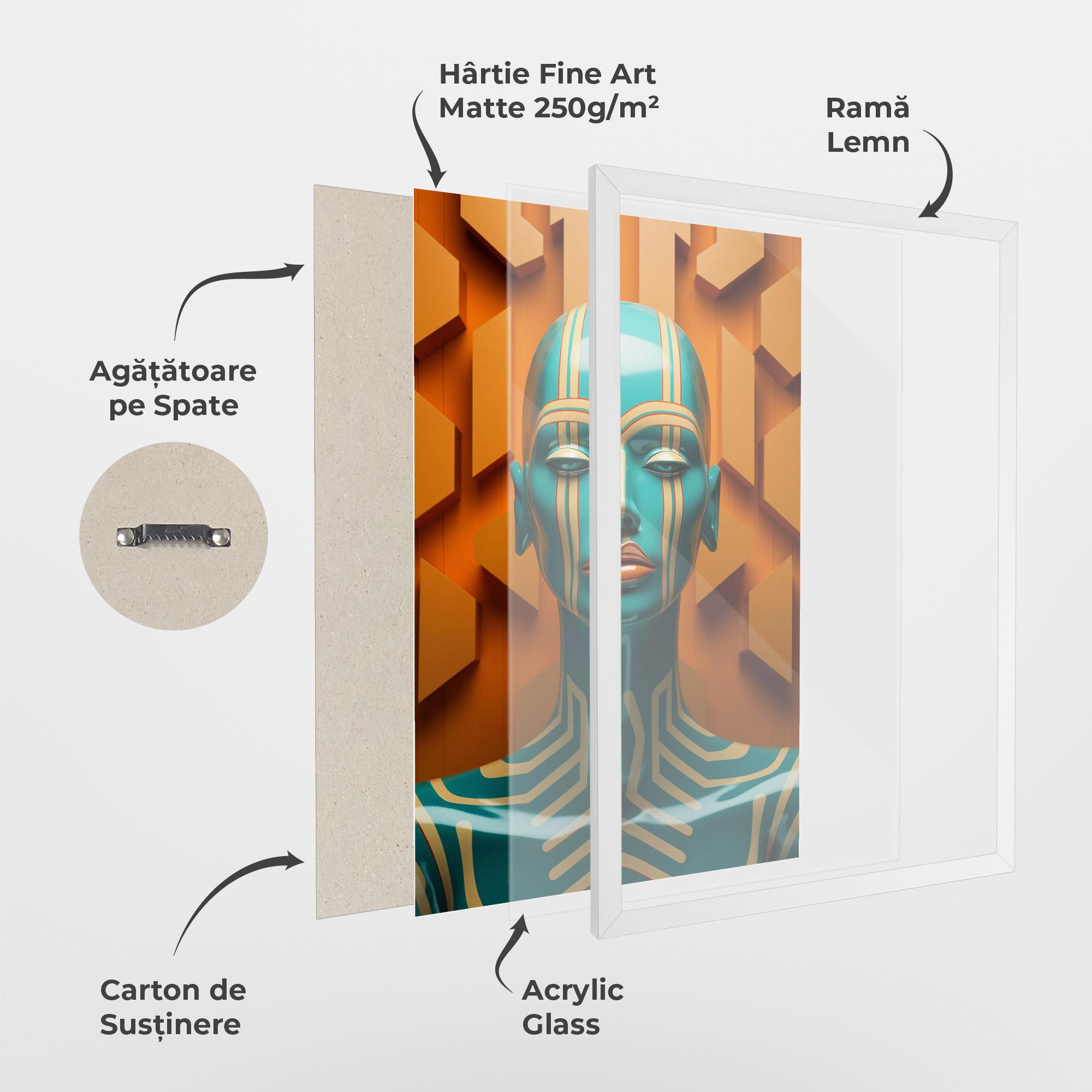 Poster Înrămat Abstract Blue Woman mockup 1