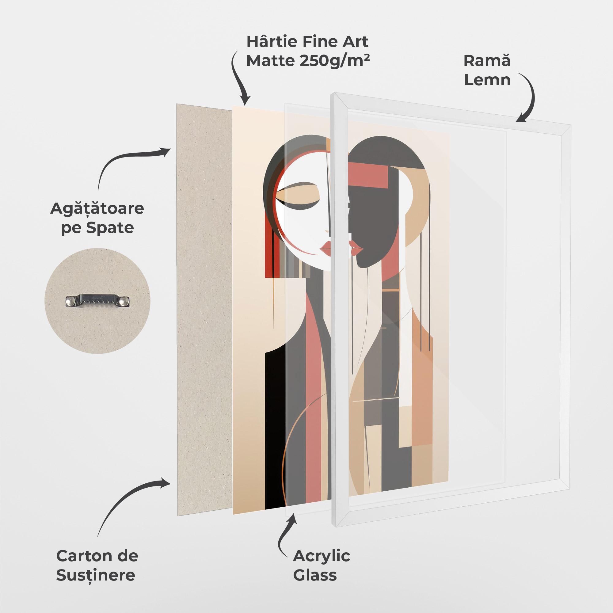 Poster Înrămat Abstract Couple Kissing mockup 1