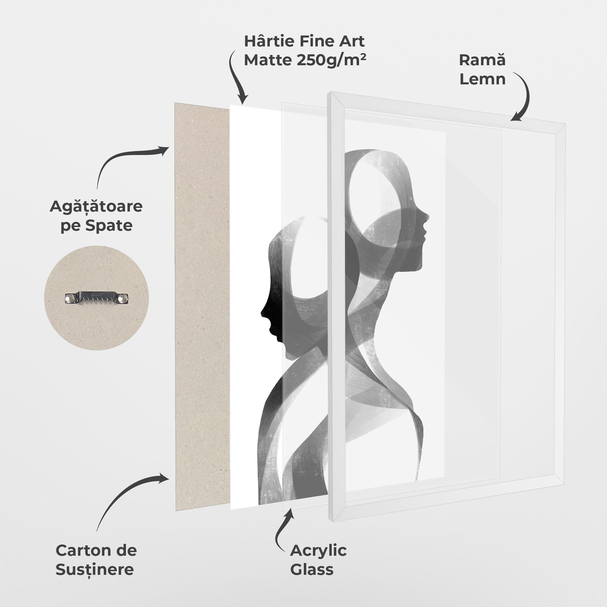 Poster Înrămat Abstract Grey Couple mockup 1