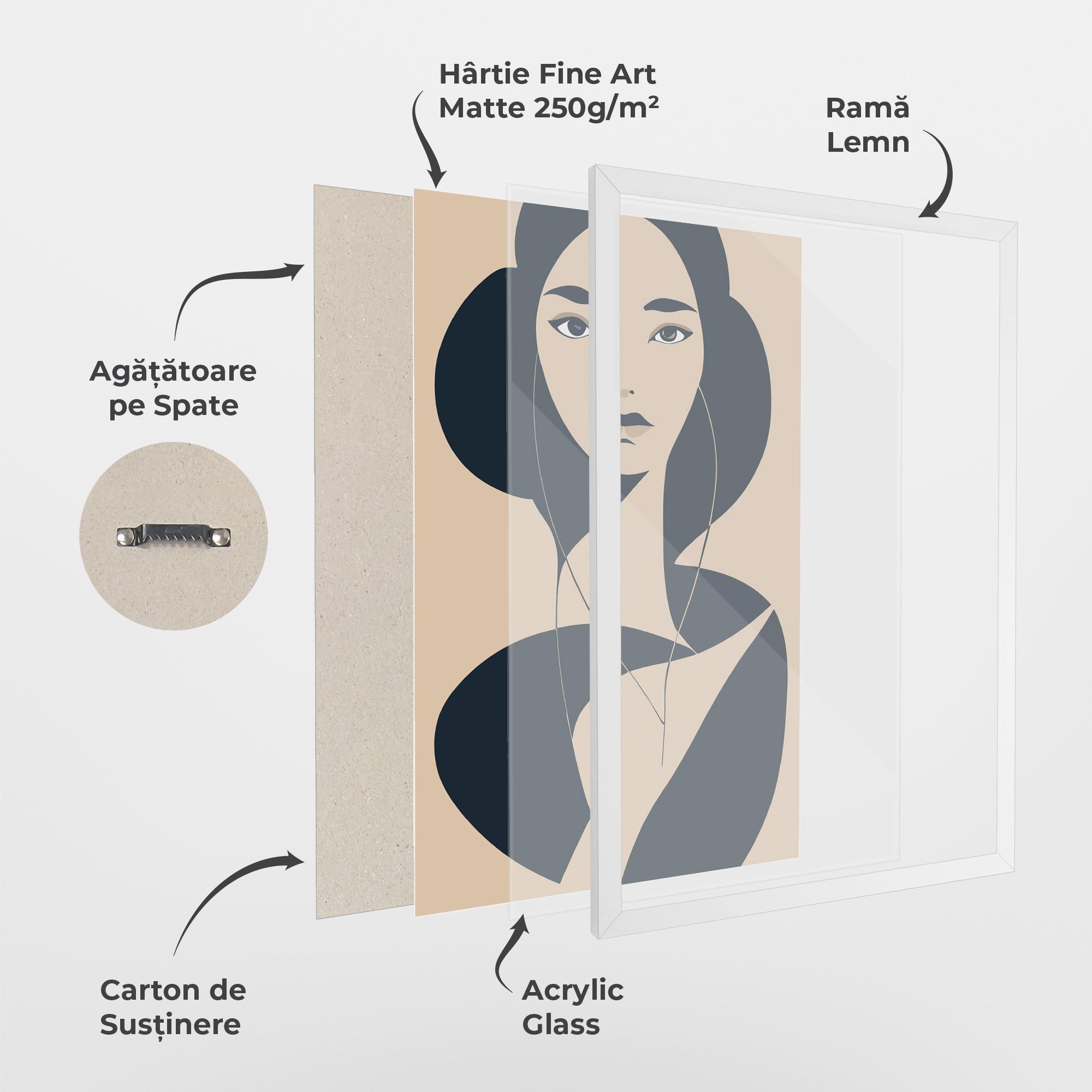 Poster Înrămat Cream Blue Woman mockup 1