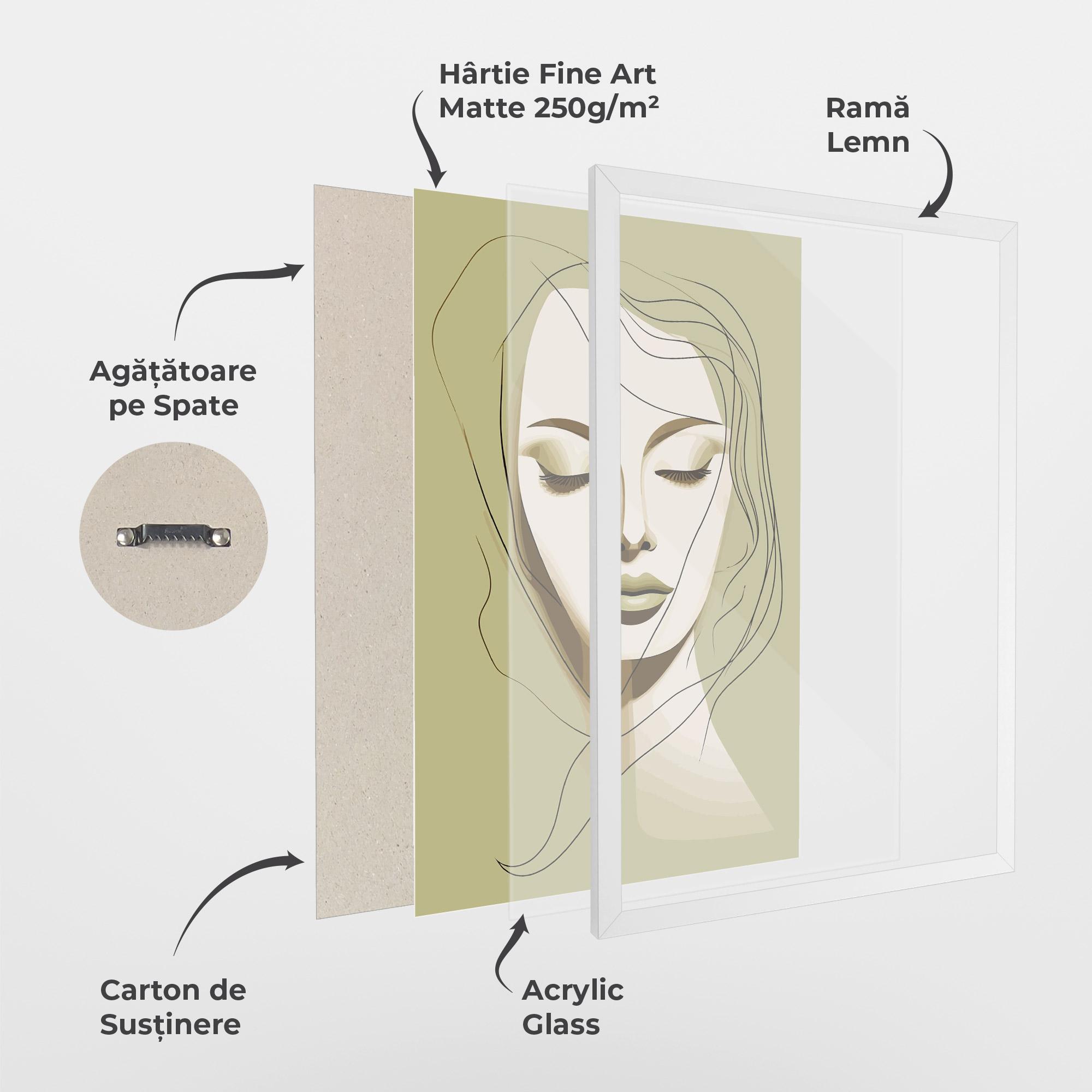 Poster Înrămat Cream Womans Face mockup 1