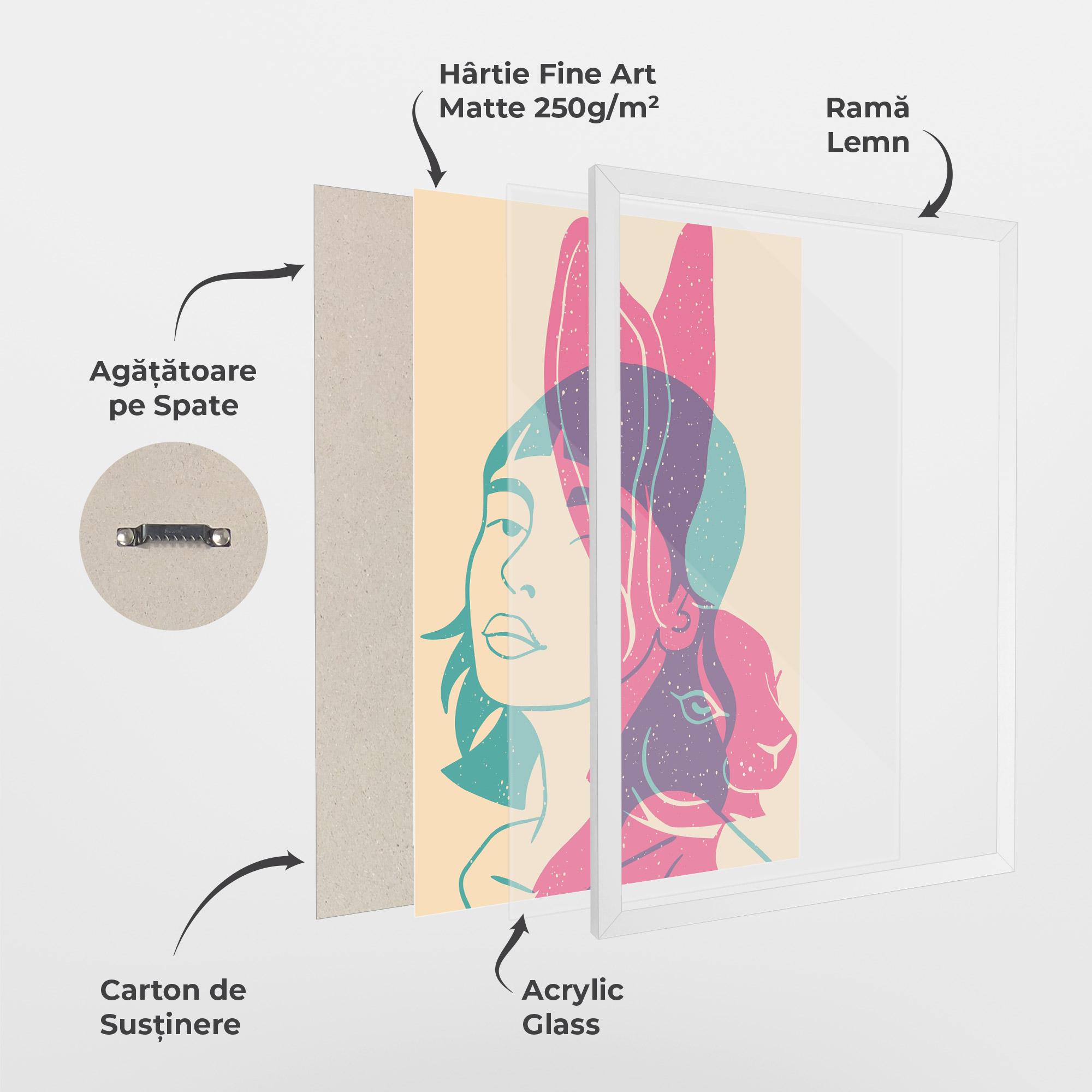 Poster Înrămat Girl Rabbit mockup 1
