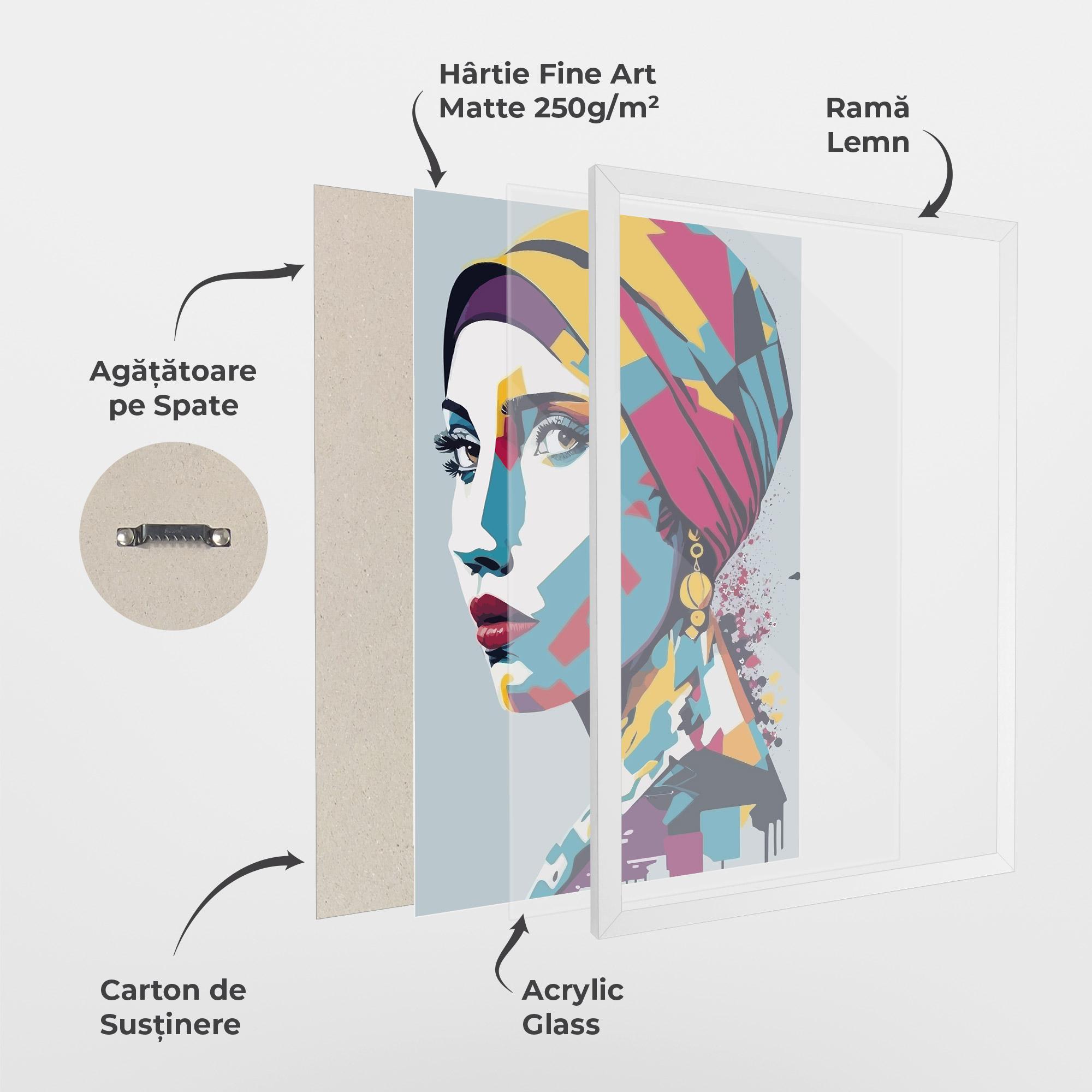 Poster Înrămat Long Face Woman mockup 1