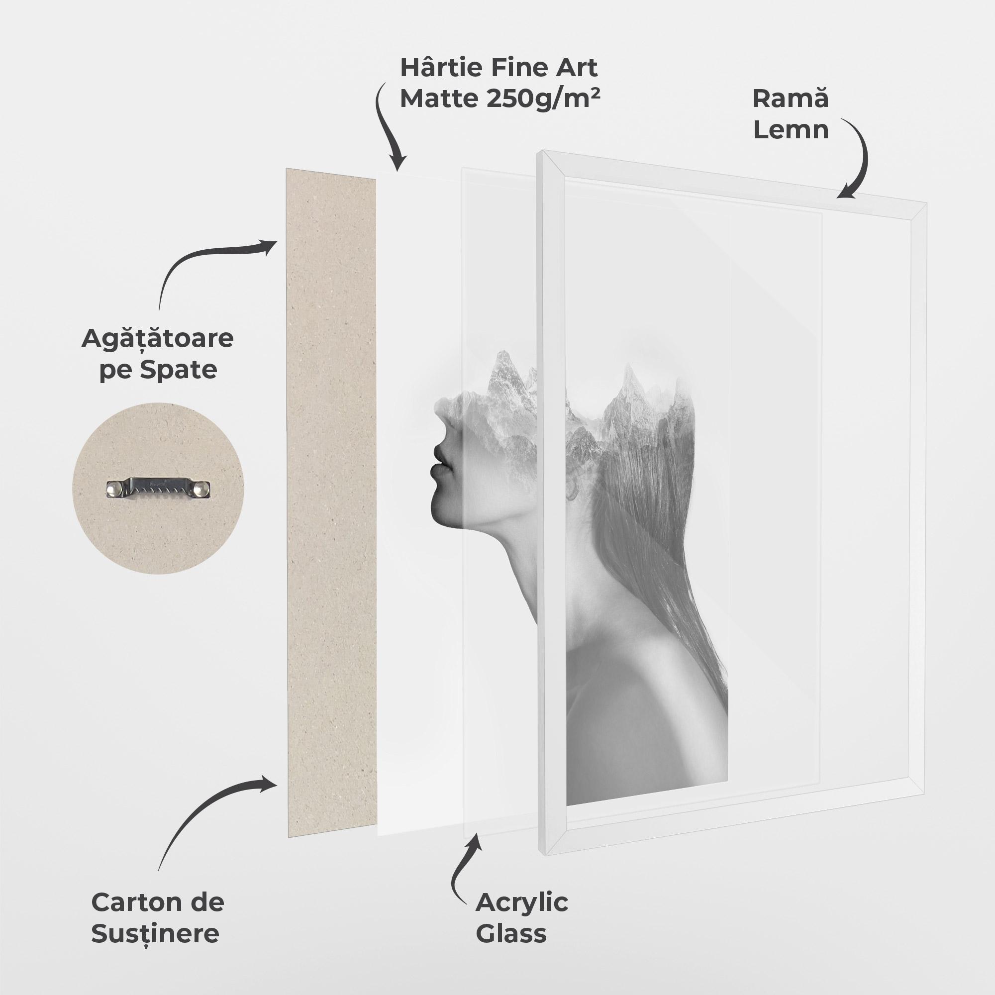 Poster Înrămat Woman Mountains View mockup 1