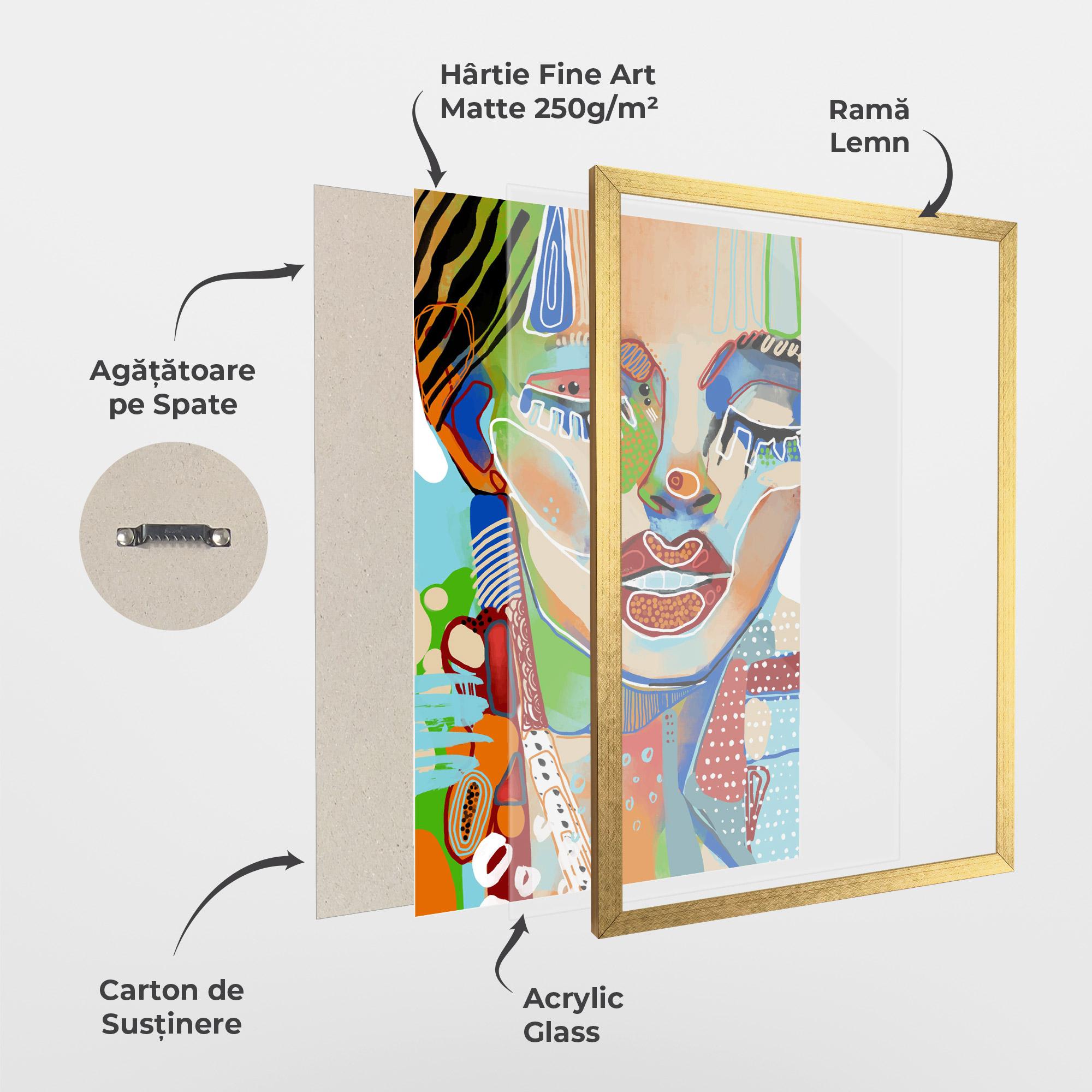 Poster Înrămat Abstract Art Woman mockup 1