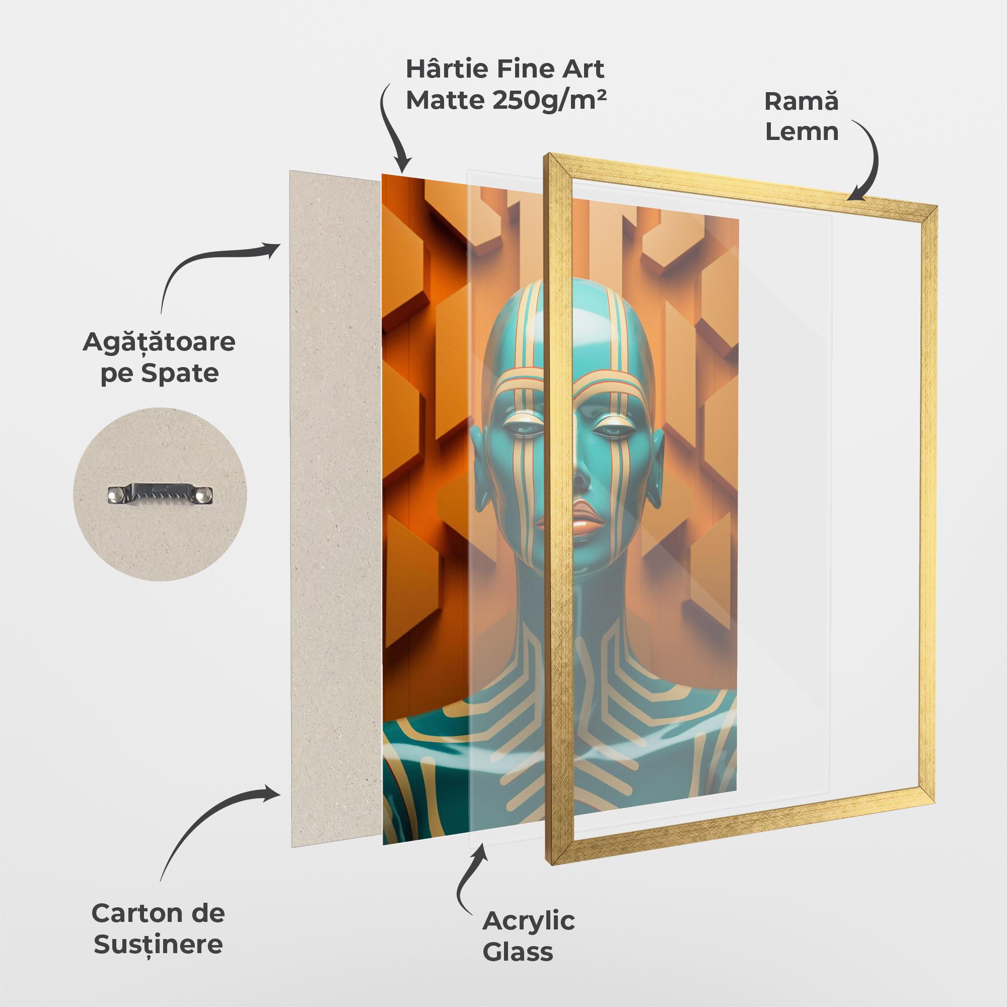 Poster Înrămat Abstract Blue Woman mockup 1