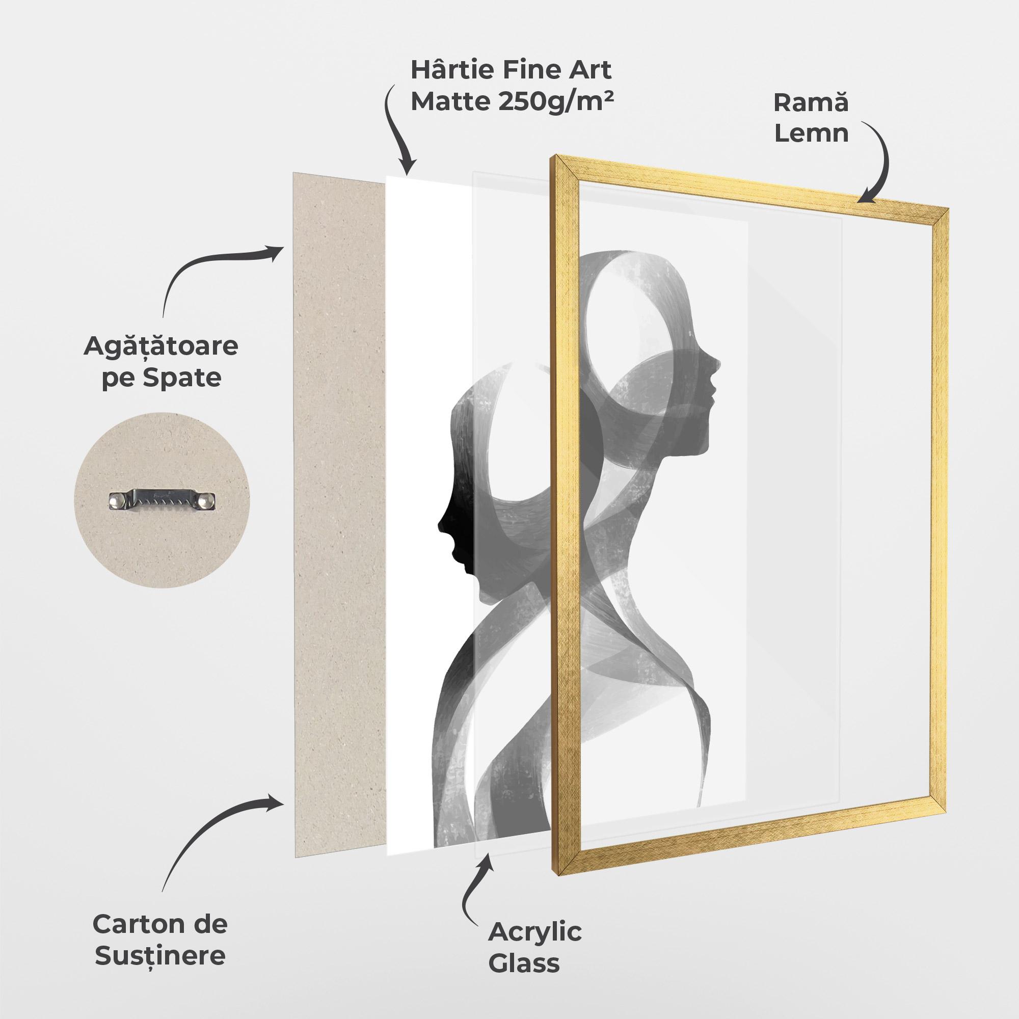 Poster Înrămat Abstract Grey Couple mockup 1