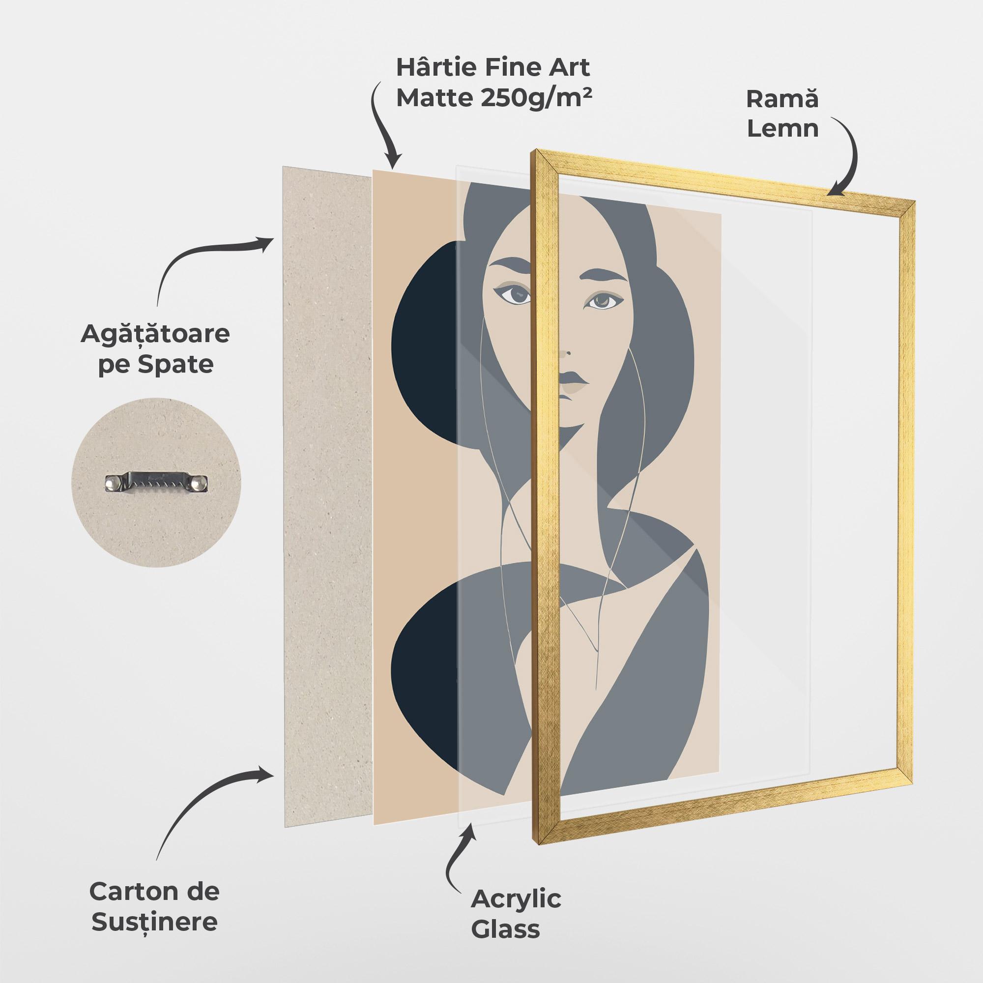 Poster Înrămat Cream Blue Woman mockup 1