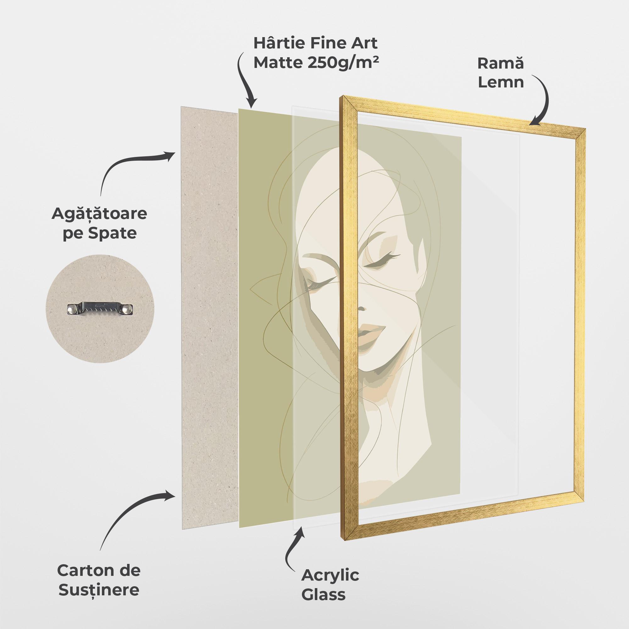 Poster Înrămat Cream Woman Head mockup 1