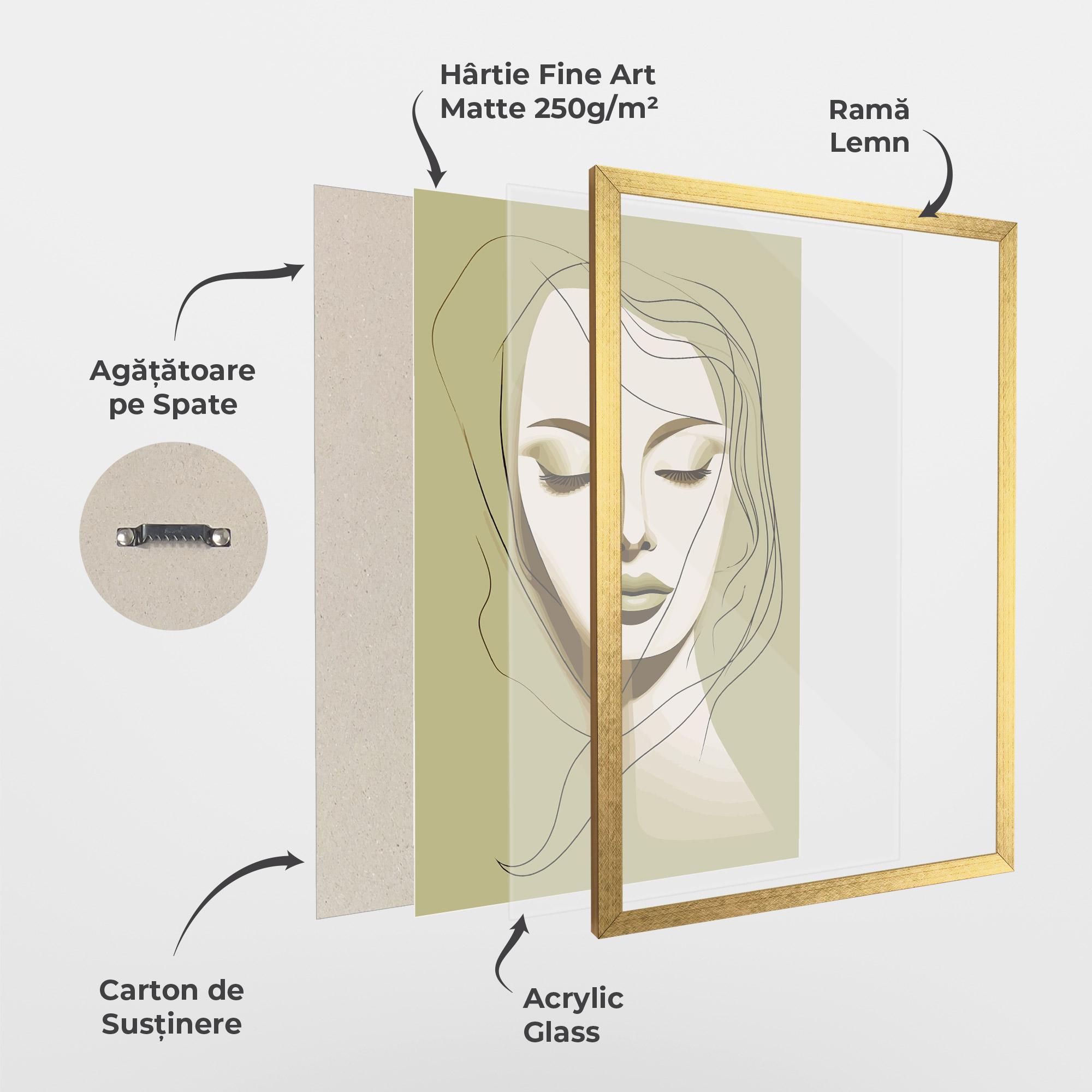 Poster Înrămat Cream Womans Face mockup 1