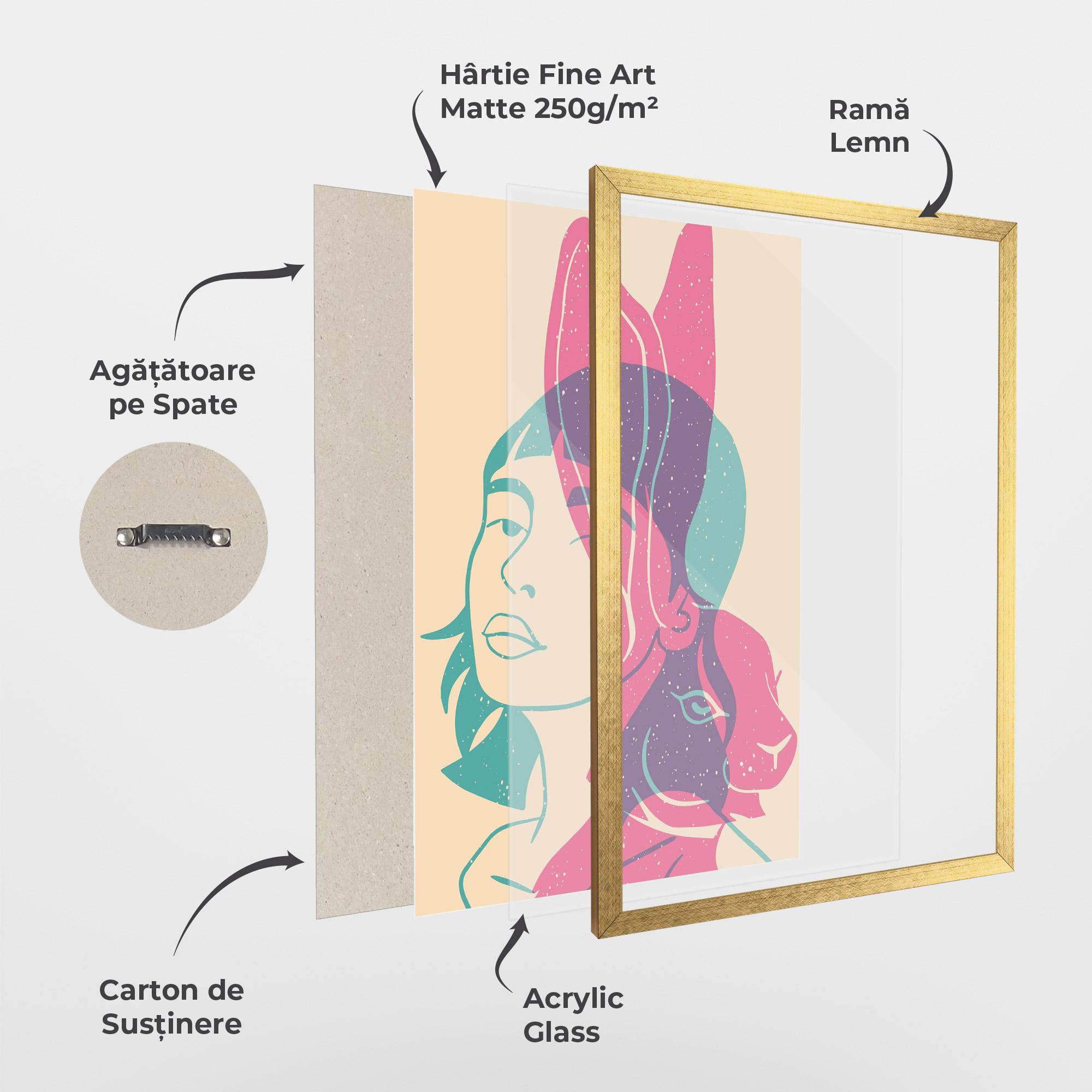 Poster Înrămat Girl Rabbit mockup 1