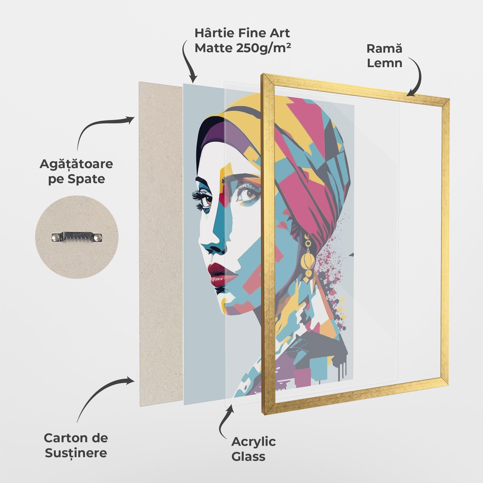 Poster Înrămat Long Face Woman mockup 1