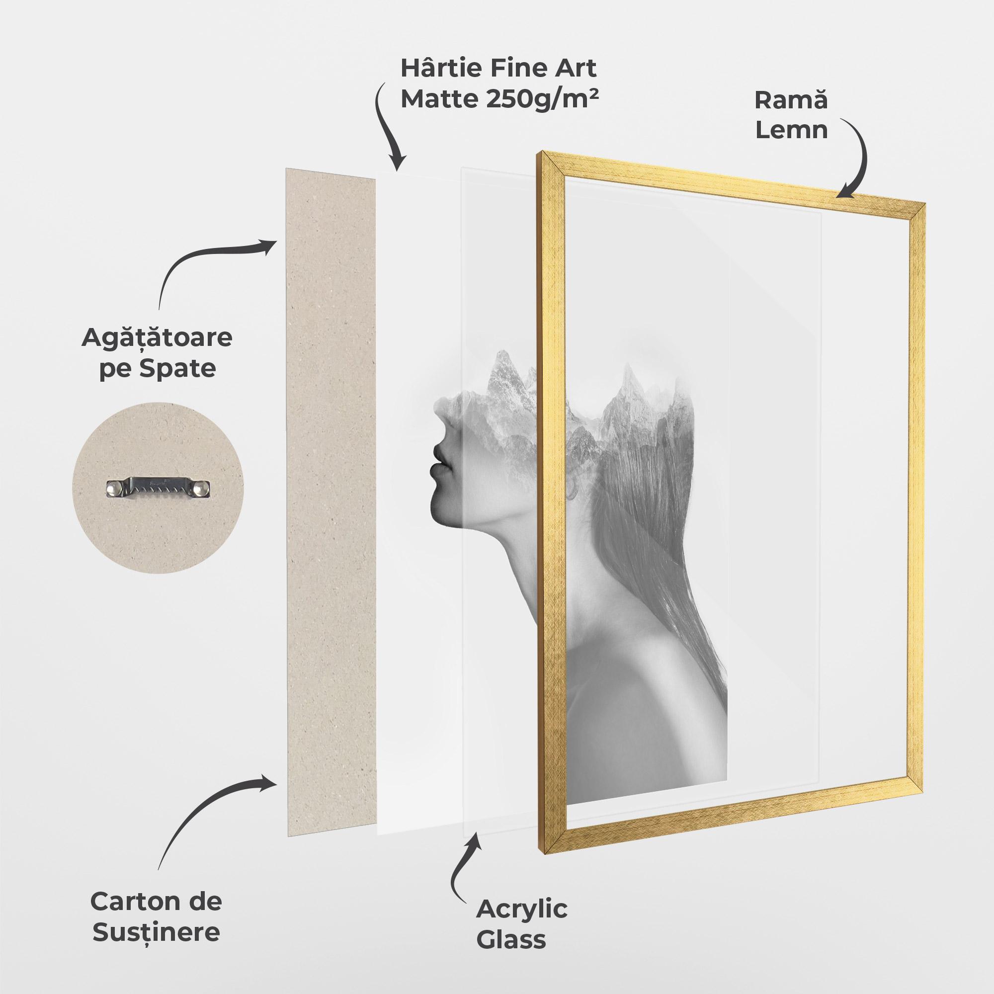 Poster Înrămat Woman Mountains View mockup 1