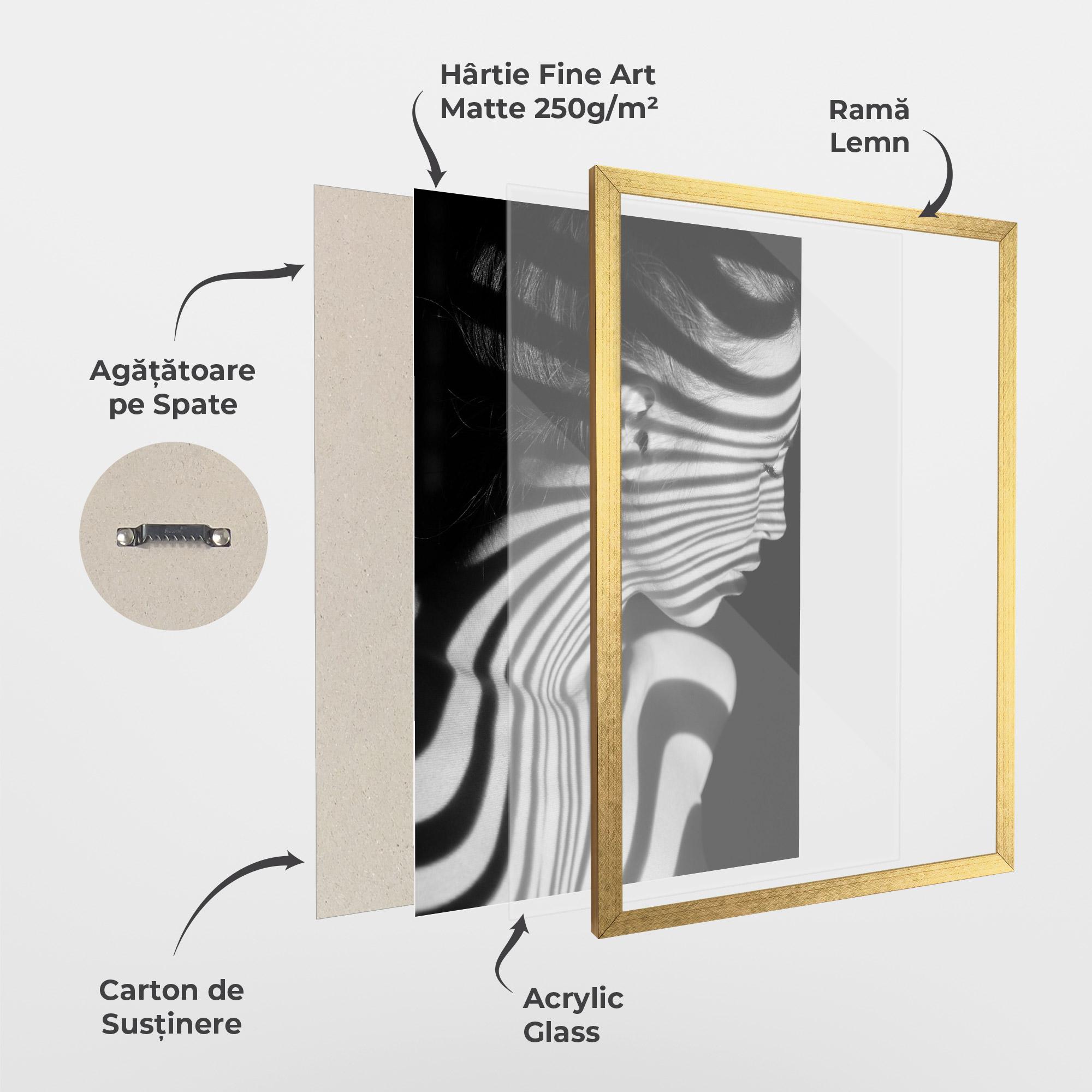 Poster Înrămat Zebra Stripes Woman mockup 1