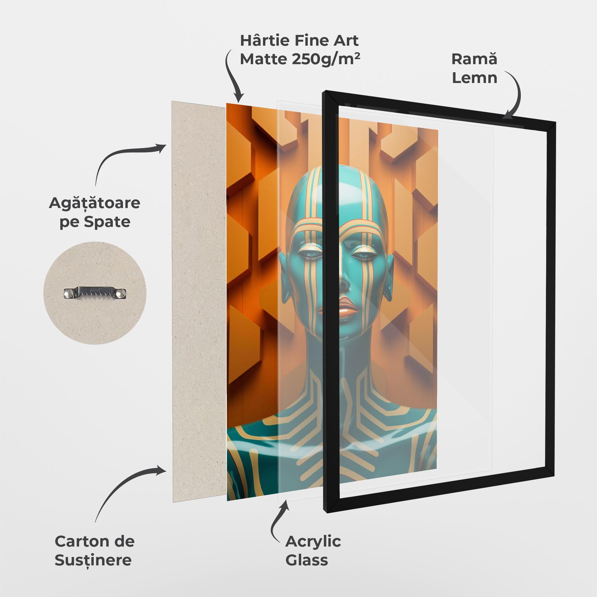 Poster Înrămat Abstract Blue Woman mockup 1