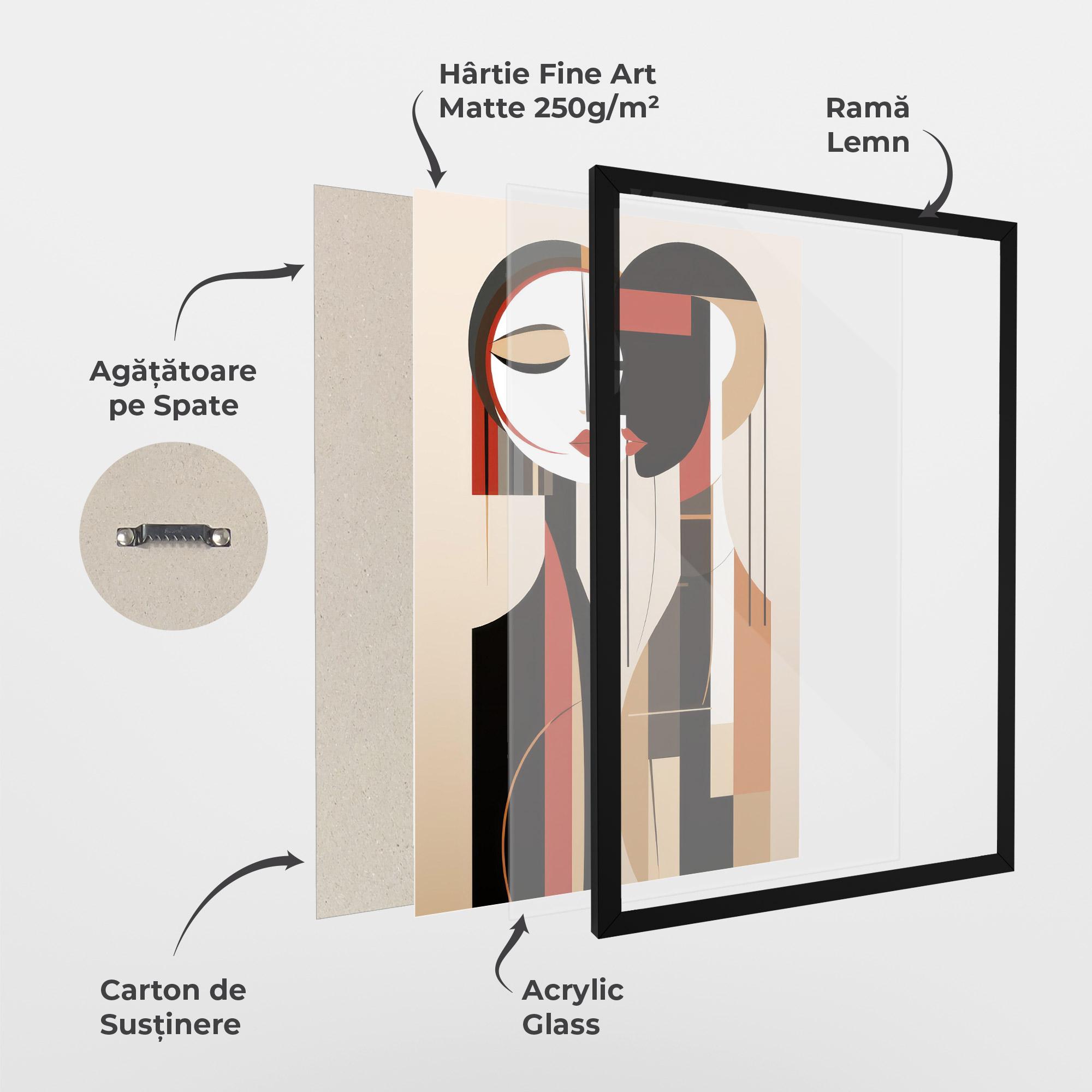 Poster Înrămat Abstract Couple Kissing mockup 1