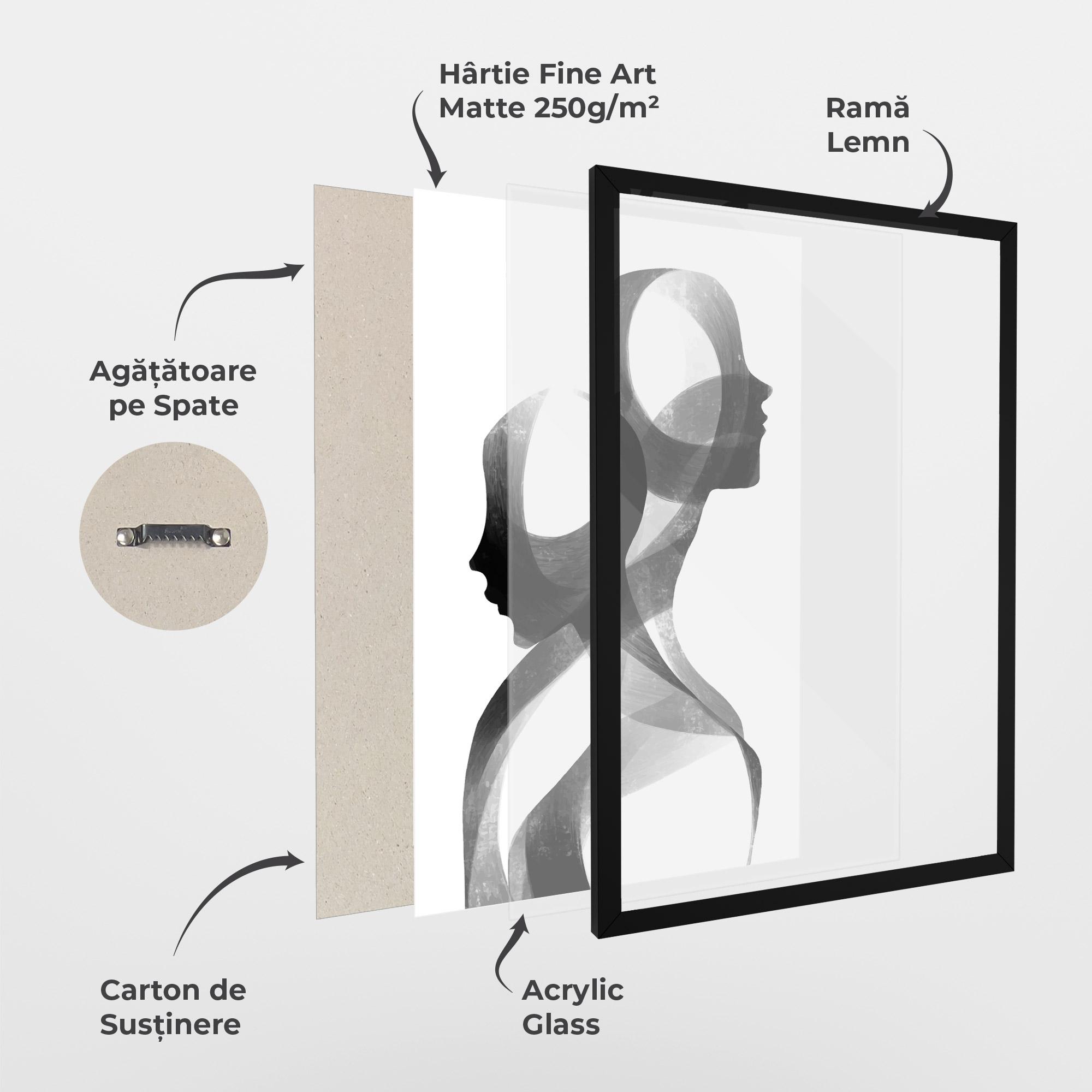 Poster Înrămat Abstract Grey Couple mockup 1