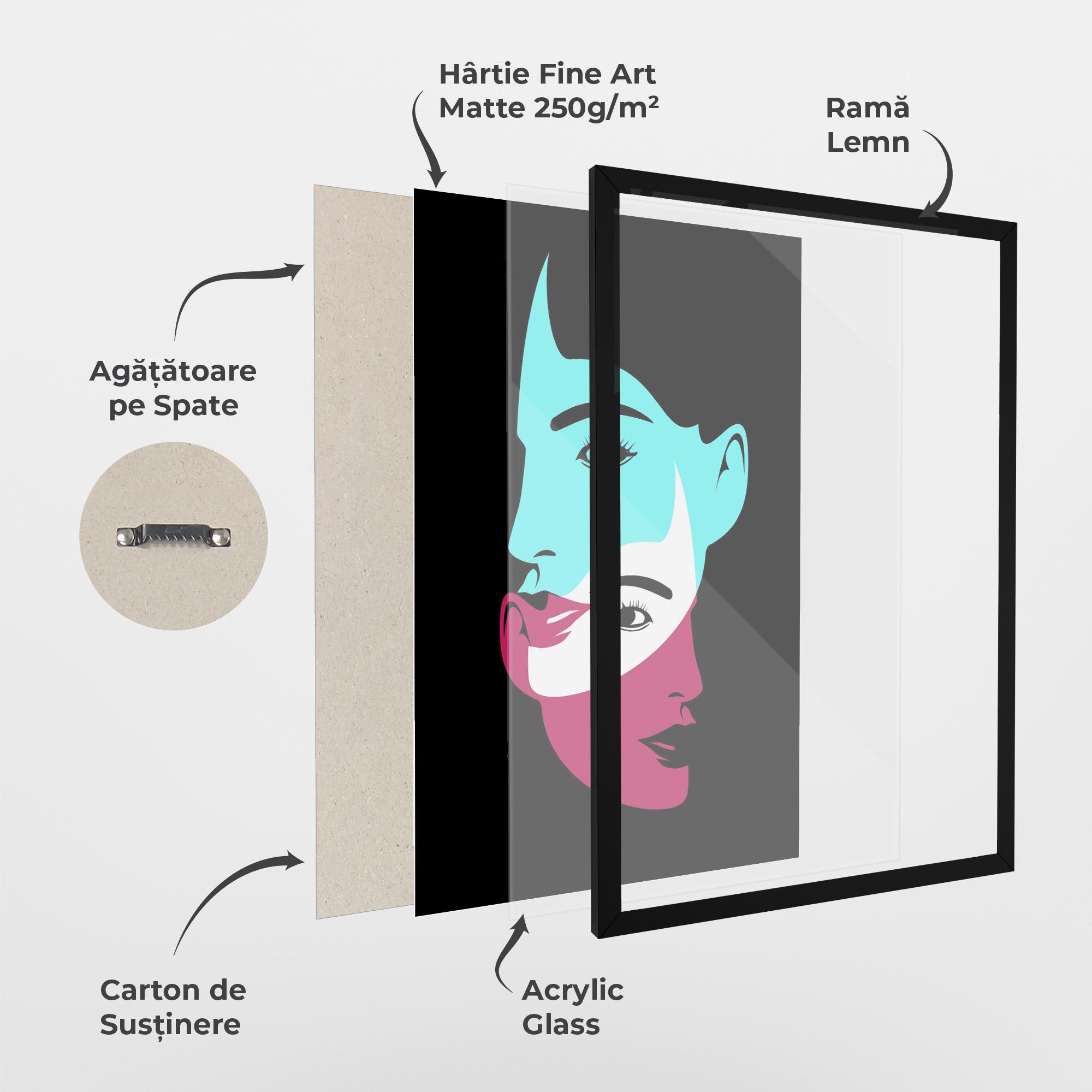 Poster Înrămat Blue Pink Women mockup 1