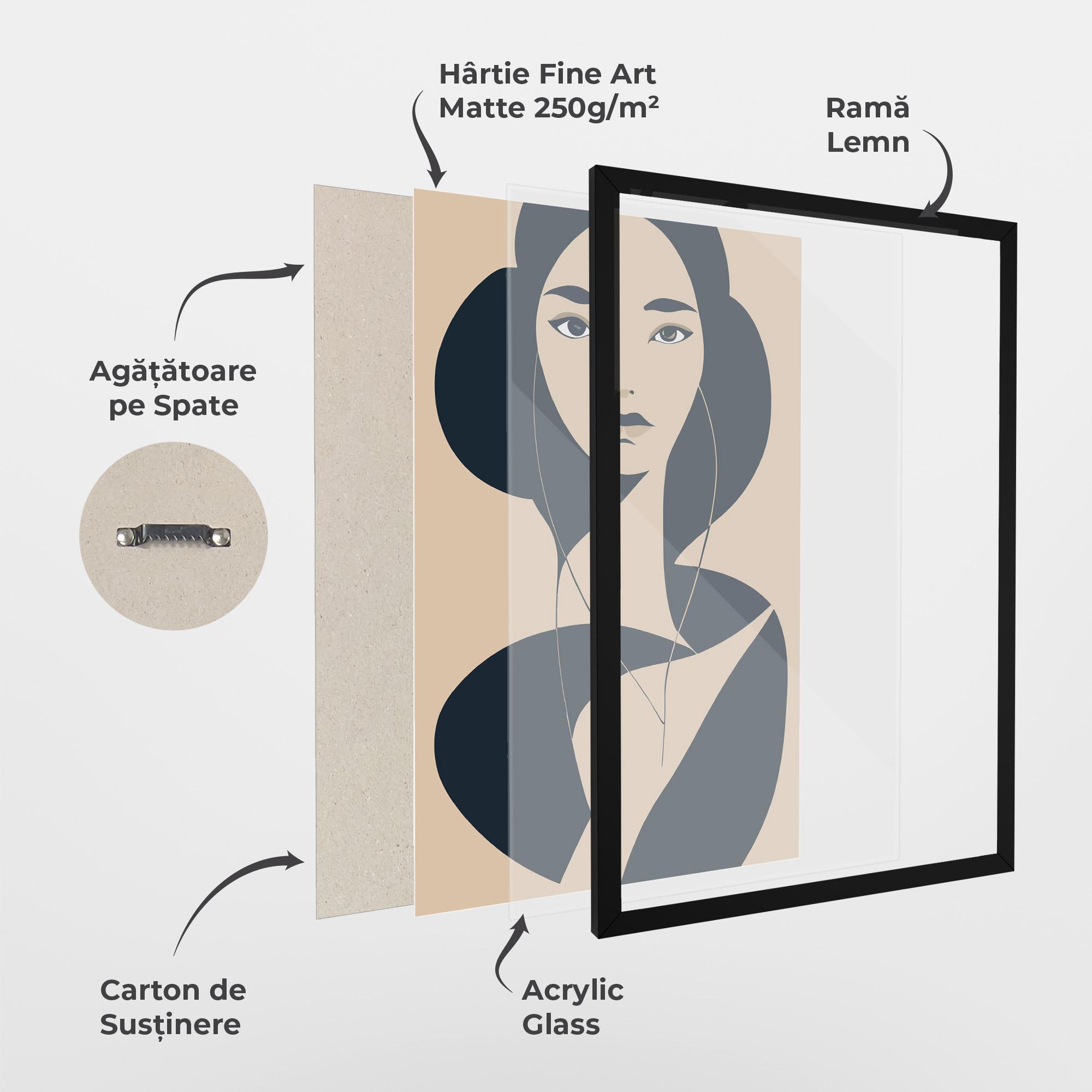 Poster Înrămat Cream Blue Woman mockup 1