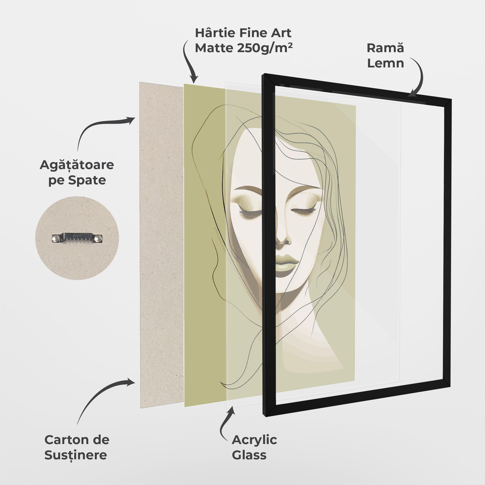 Poster Înrămat Cream Womans Face mockup 1