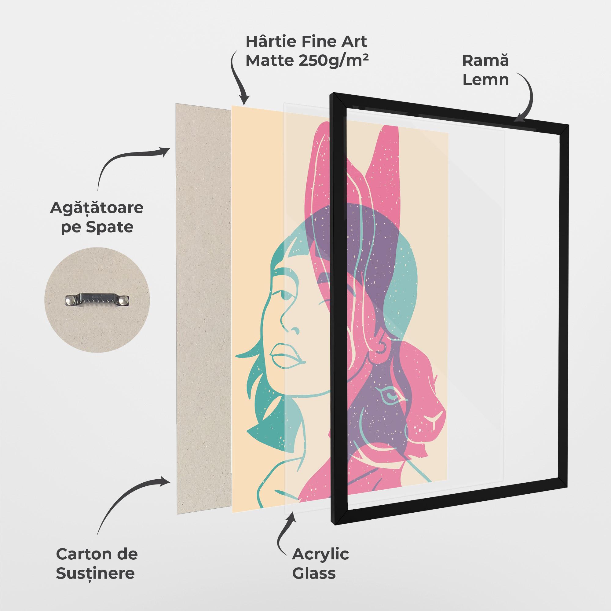 Poster Înrămat Girl Rabbit mockup 1