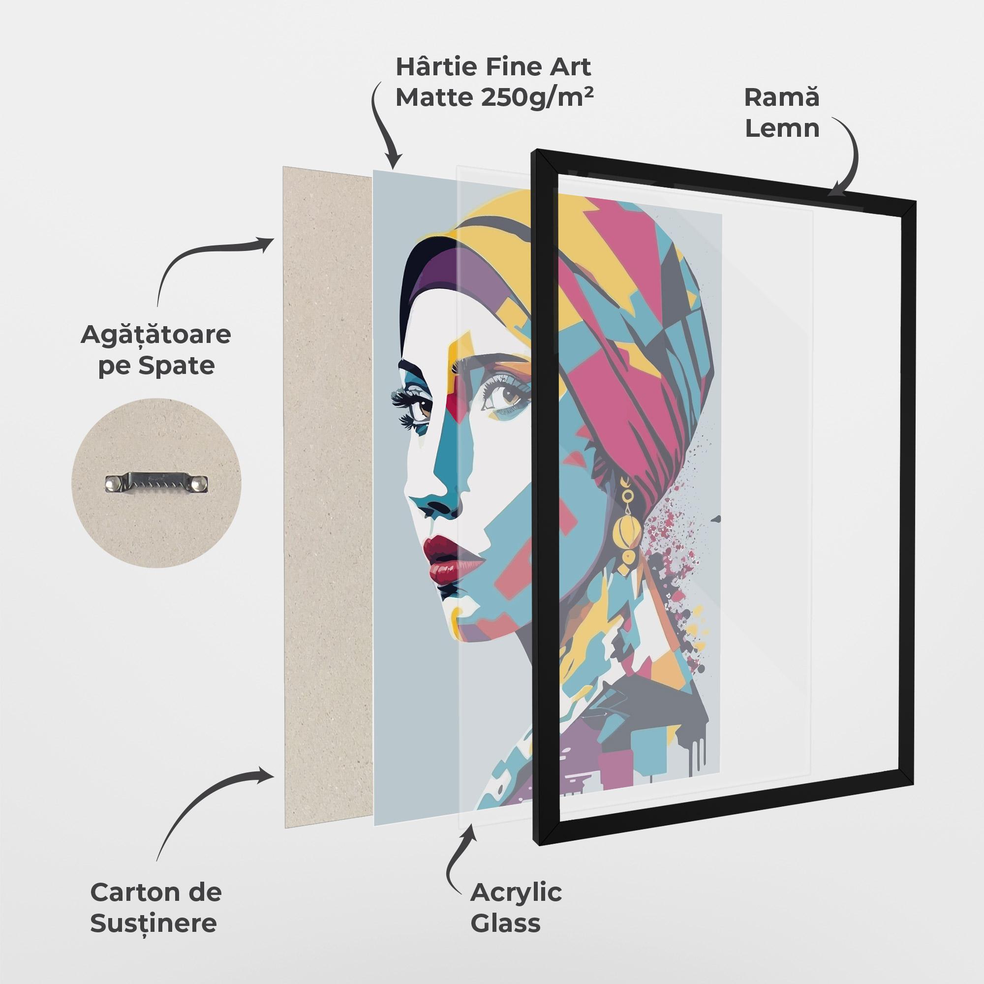 Poster Înrămat Long Face Woman mockup 1