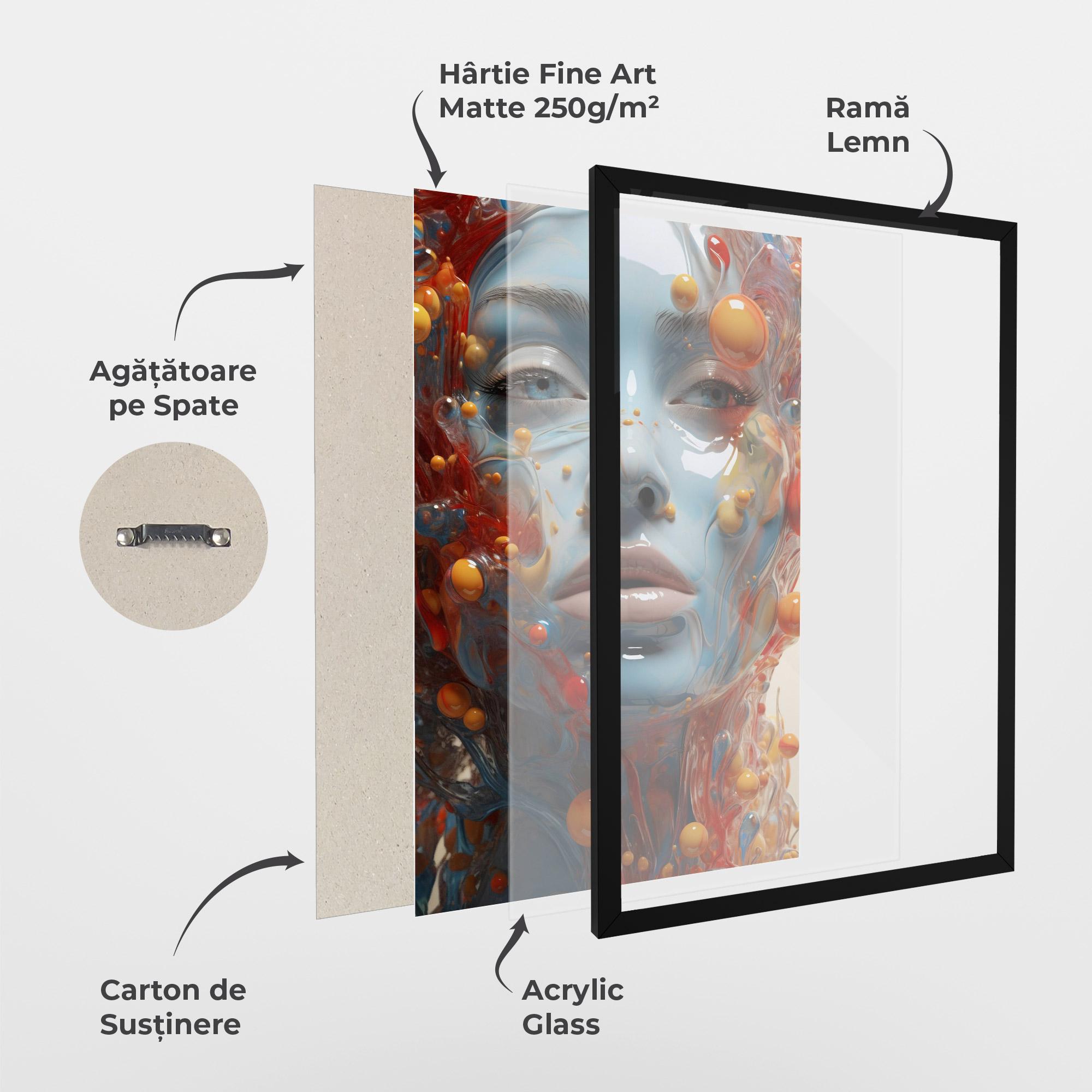 Poster Înrămat Pretty Blue Face mockup 1