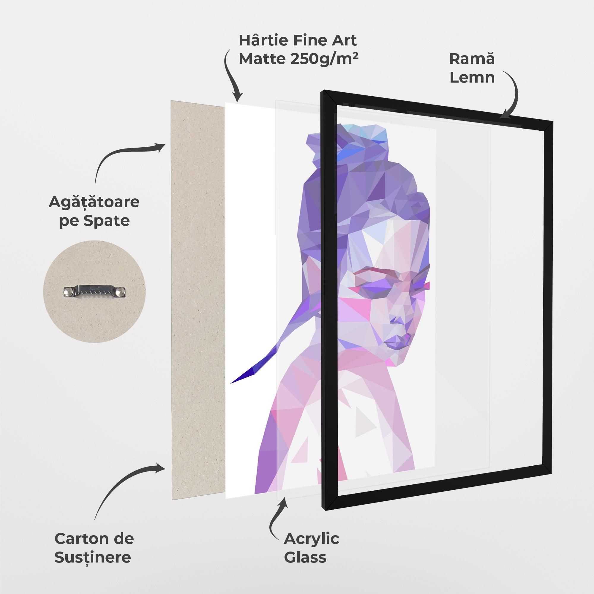 Poster Înrămat Purple Poly Girl mockup 1