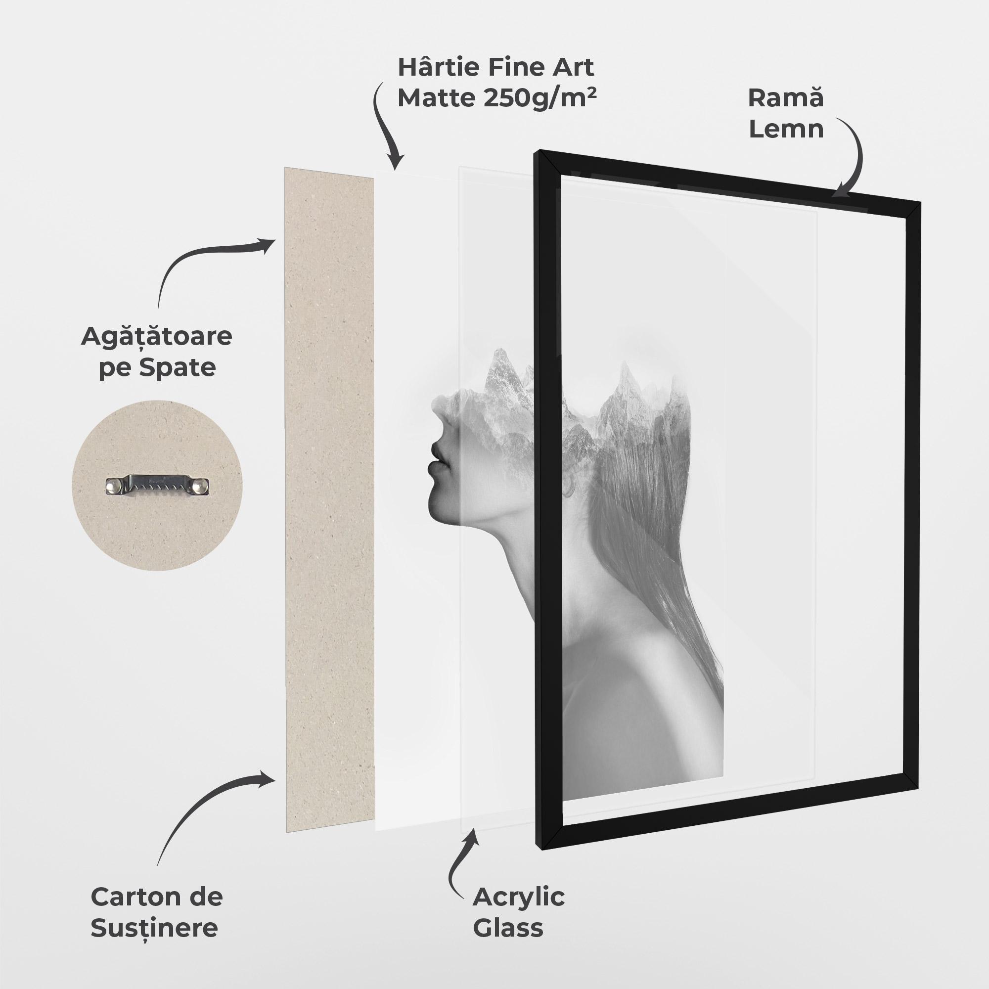 Poster Înrămat Woman Mountains View mockup 1