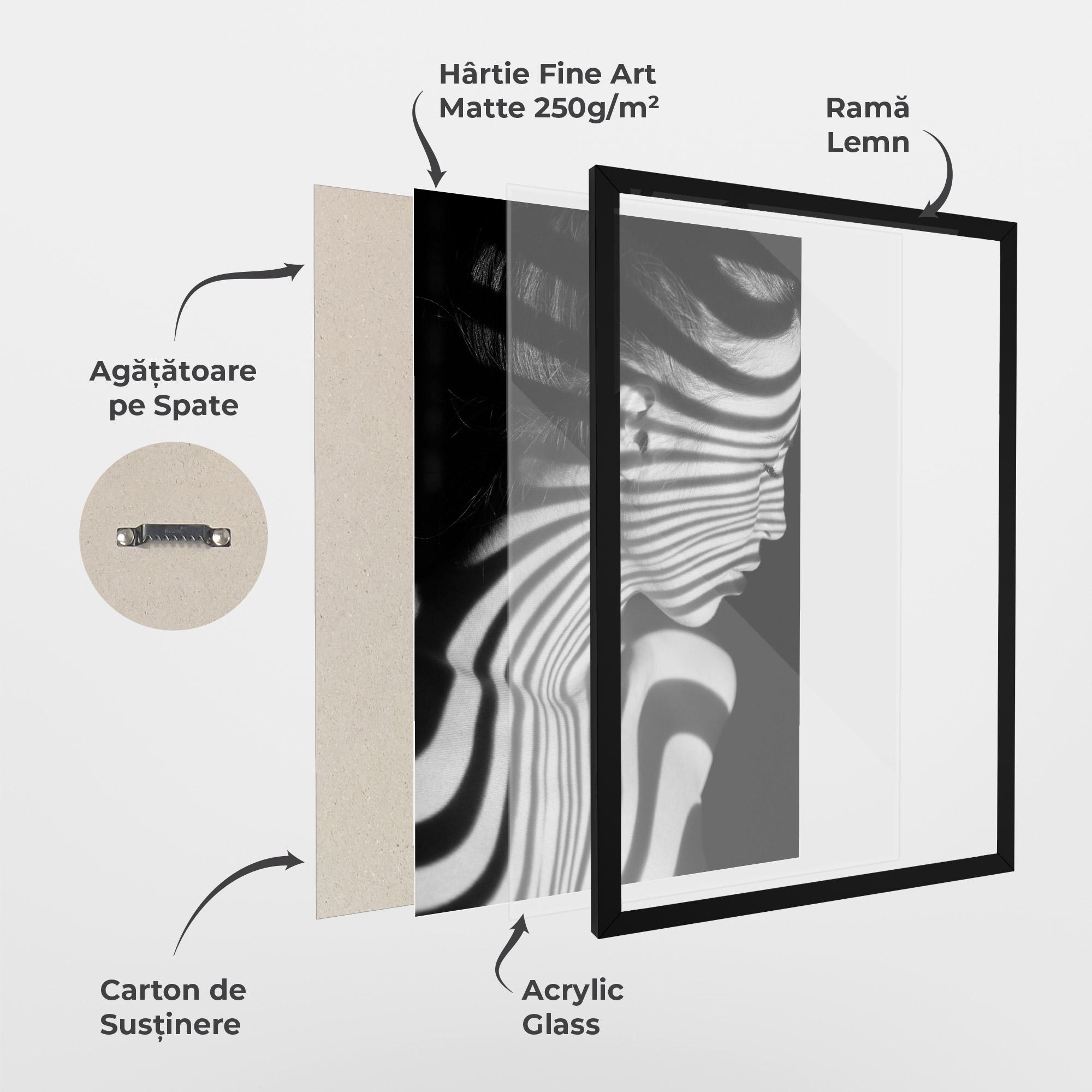 Poster Înrămat Zebra Stripes Woman mockup 1