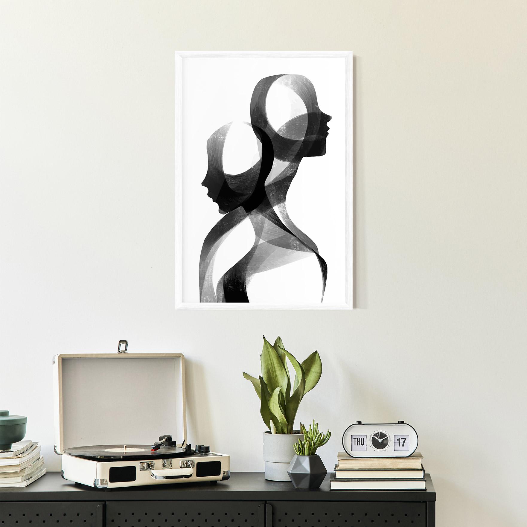 Poster Înrămat Abstract Grey Couple mockup 2