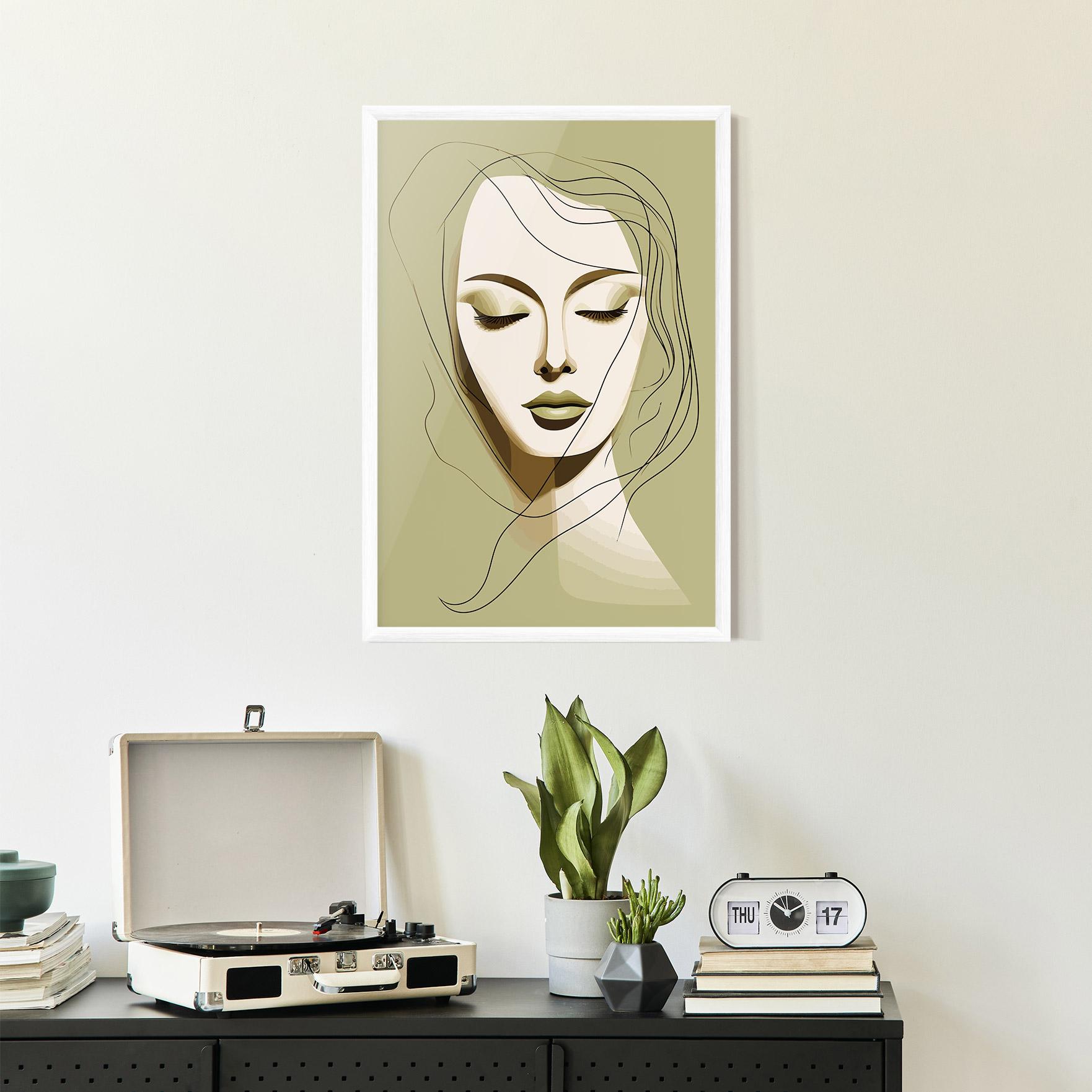 Poster Înrămat Cream Womans Face mockup 2