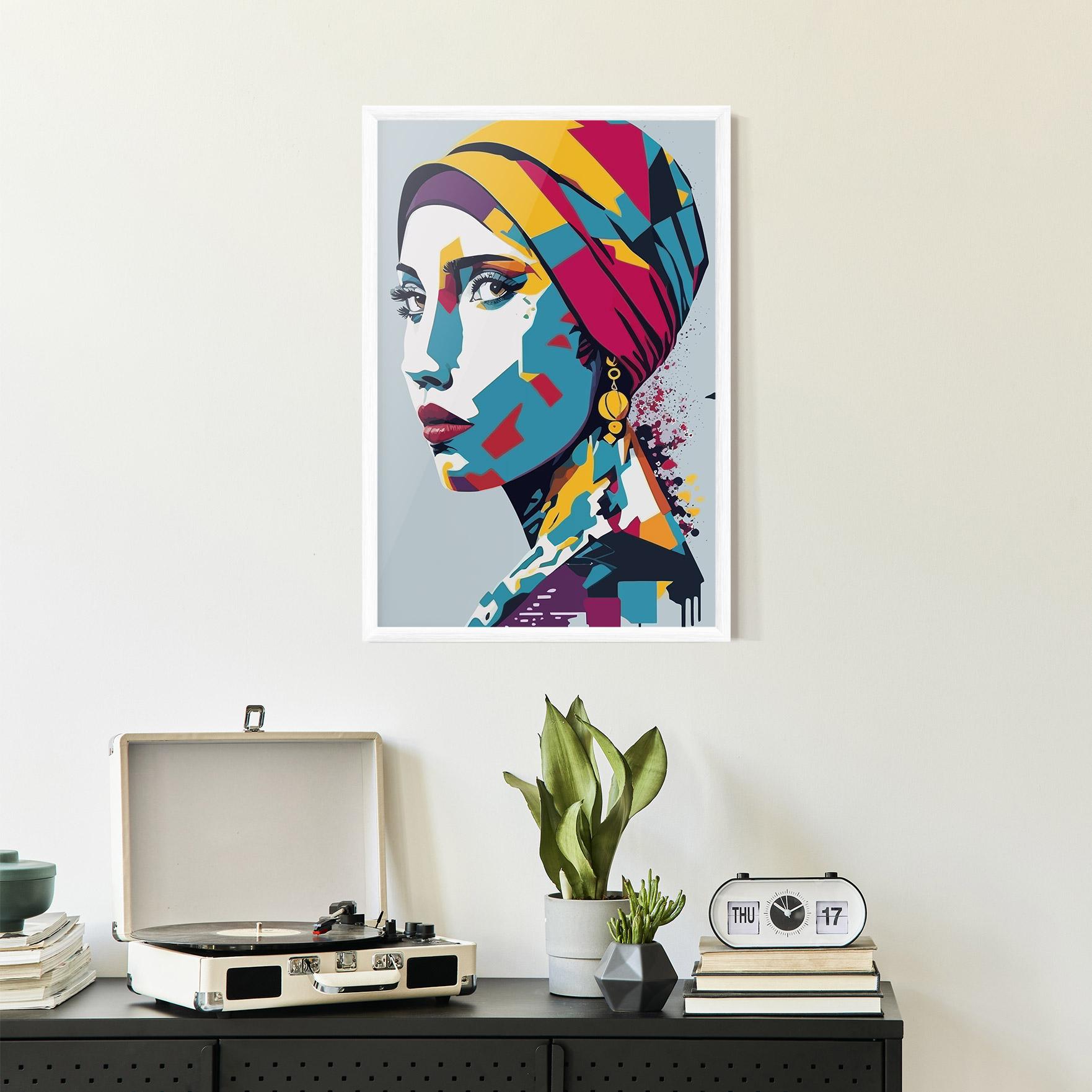 Poster Înrămat Long Face Woman mockup 2